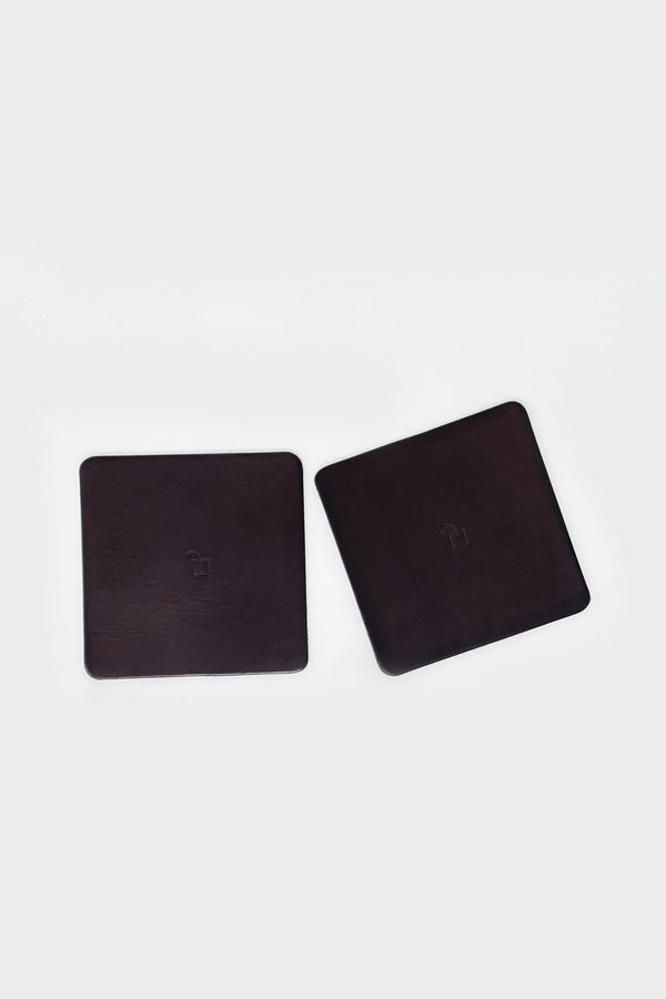 BROWN LEATHER COASTERS