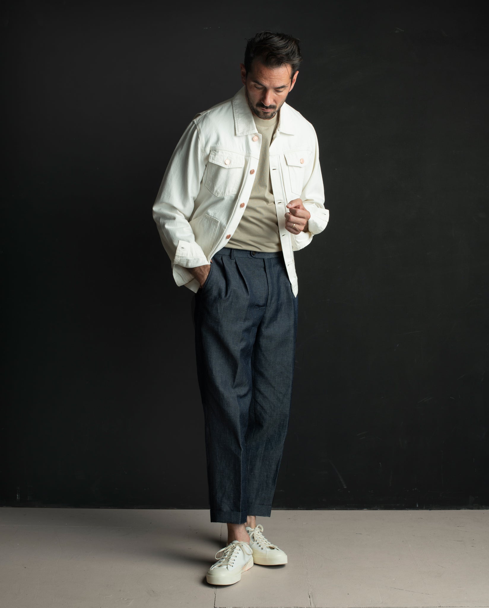 HENRY PLEAT CHINO - INDIGO