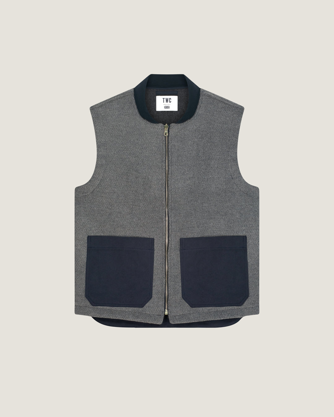 Grey Aldworth Double Face Wool Gilet