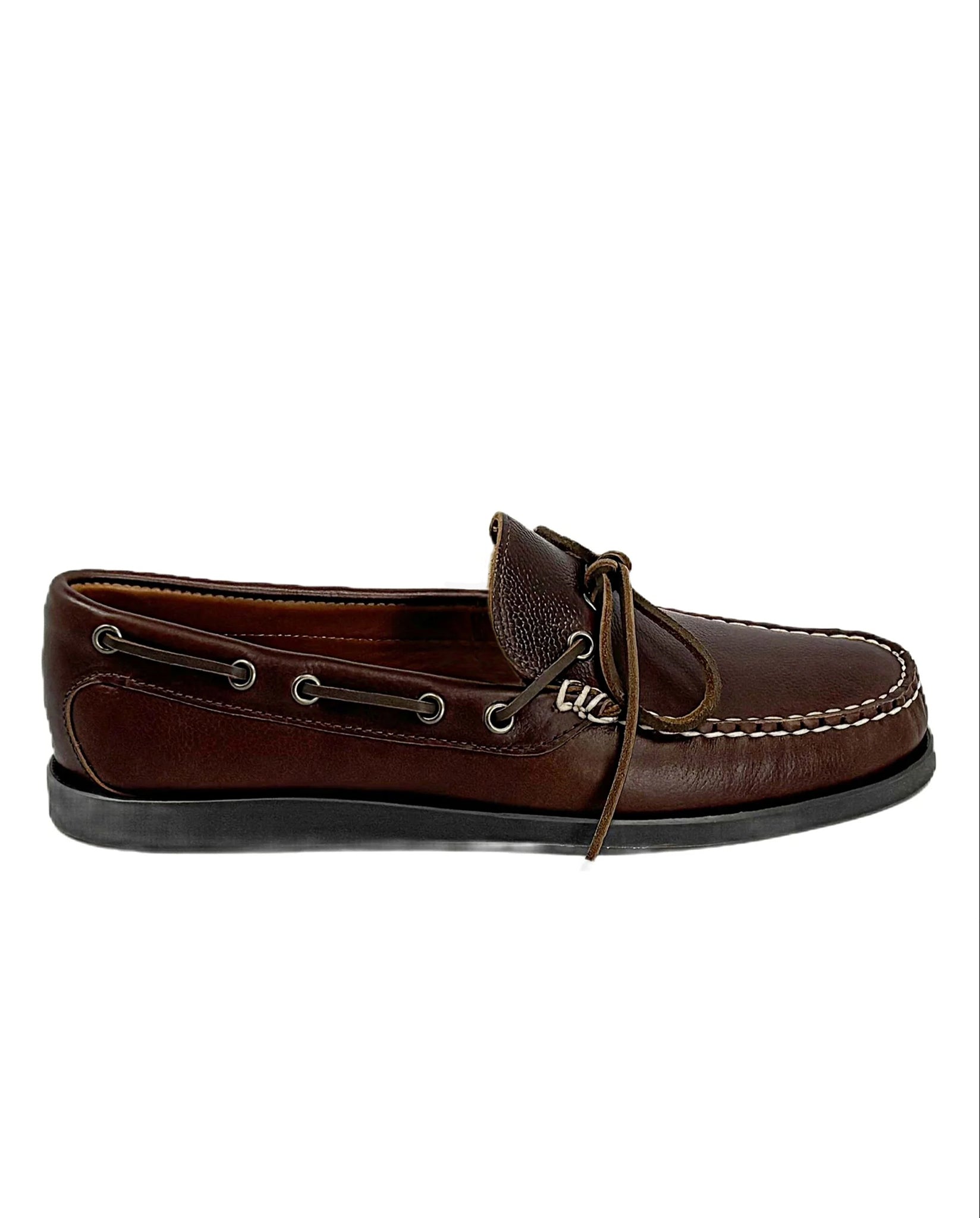 Quoddy Canoe Shoe in Brown Pebble