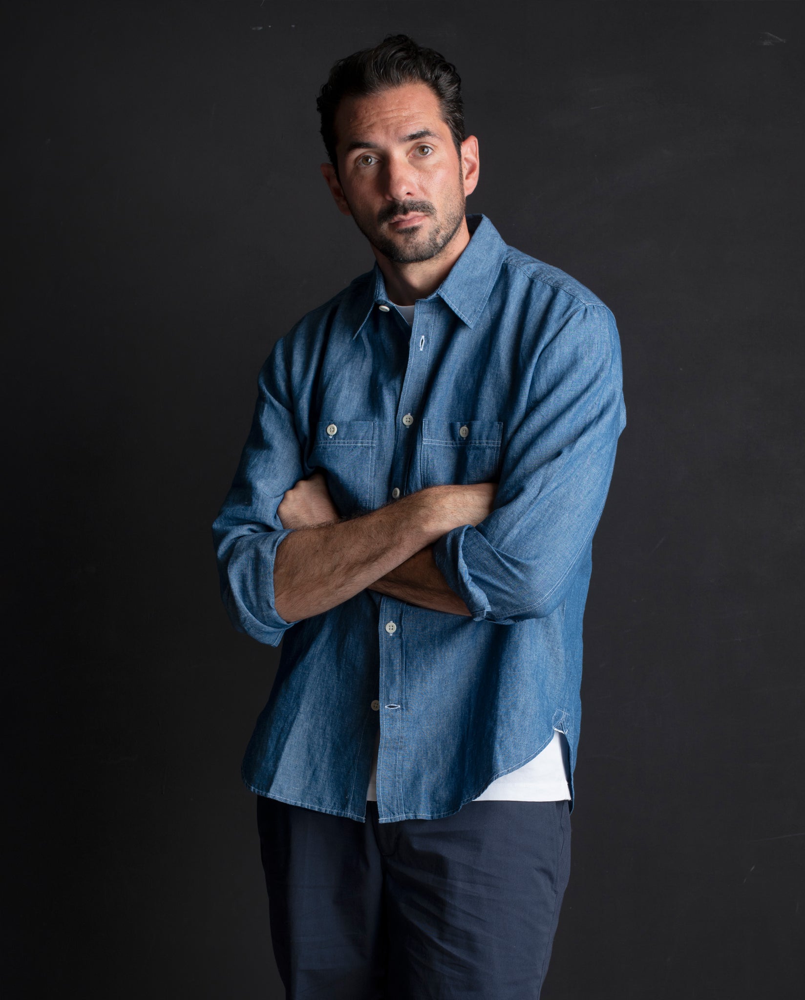 LEWIS SHIRT IN INDIGO CHAMBRAY