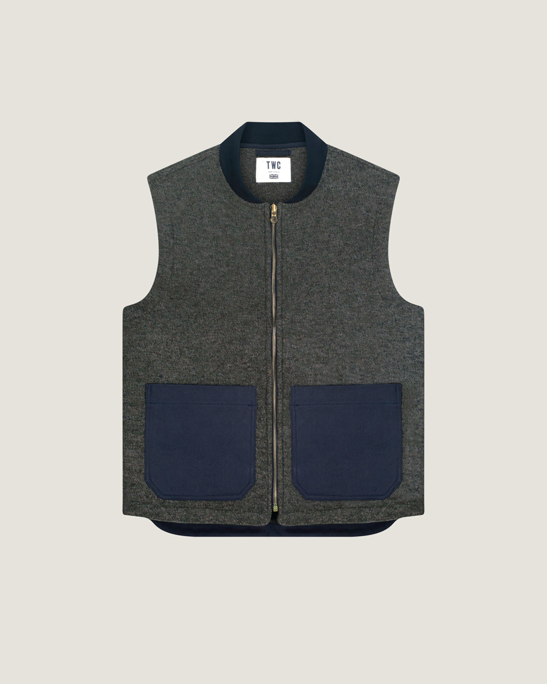 Mottled Green Aldworth Double Face Wool Gilet