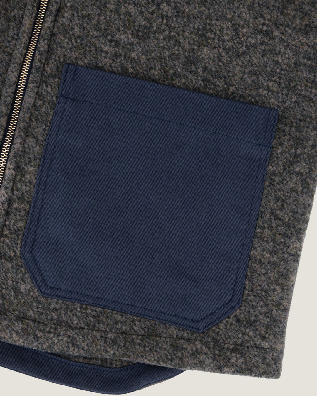 Mottled Green Aldworth Double Face Wool Gilet