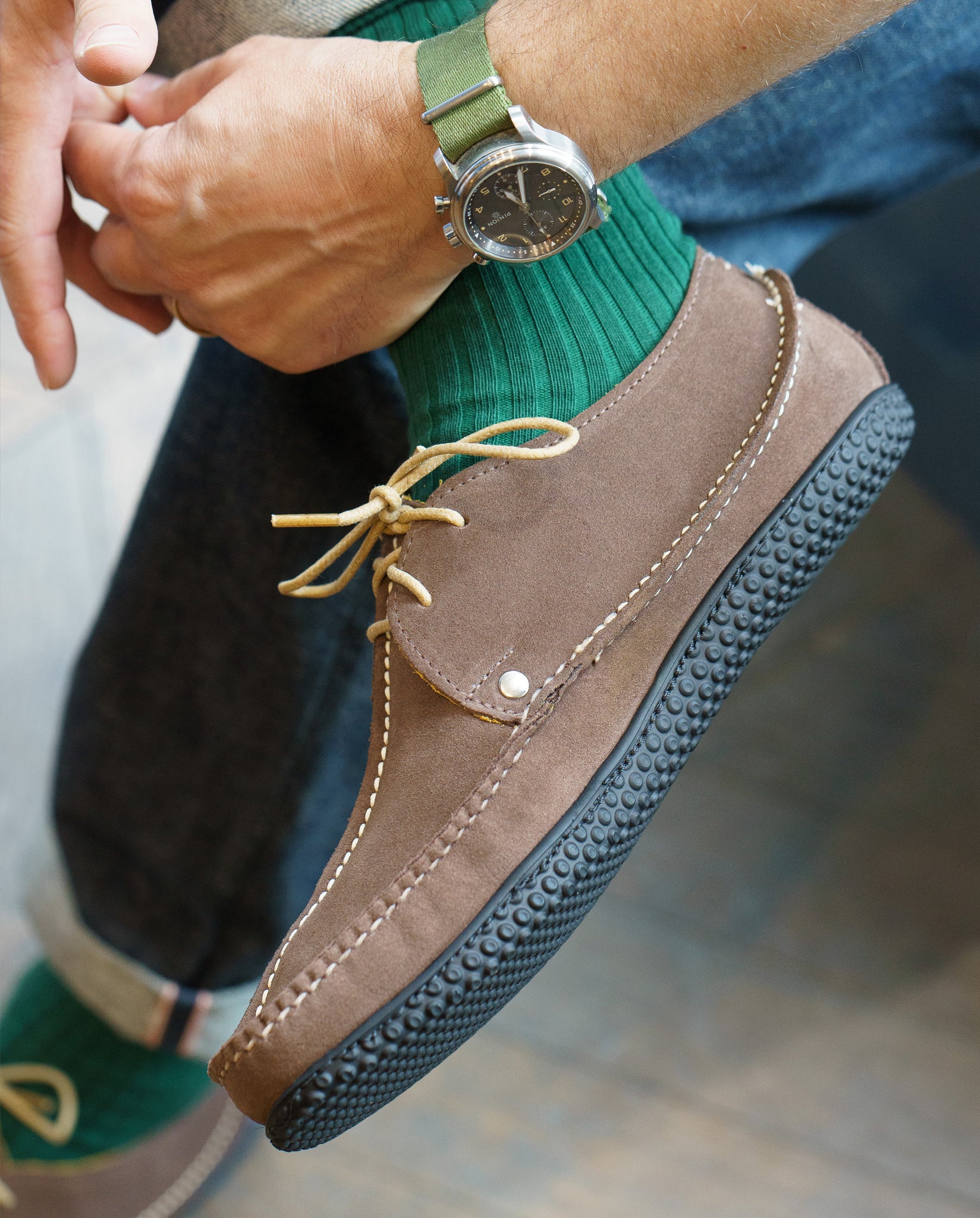 Quoddy Meridian Exersole® Shoe in Chocolate Suede