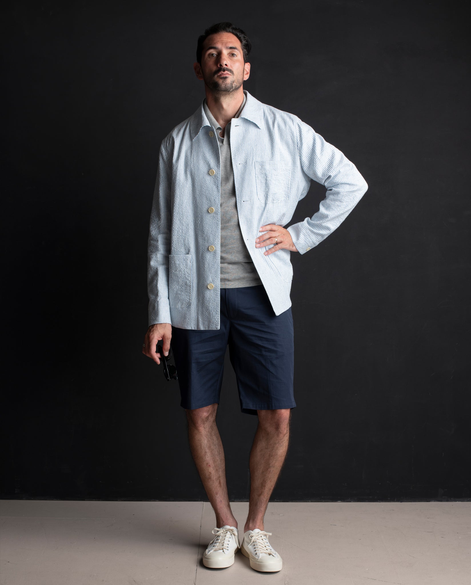 RADLEY SEERSUCKER JACKET - PALE BLUE & WHITE STRIPE