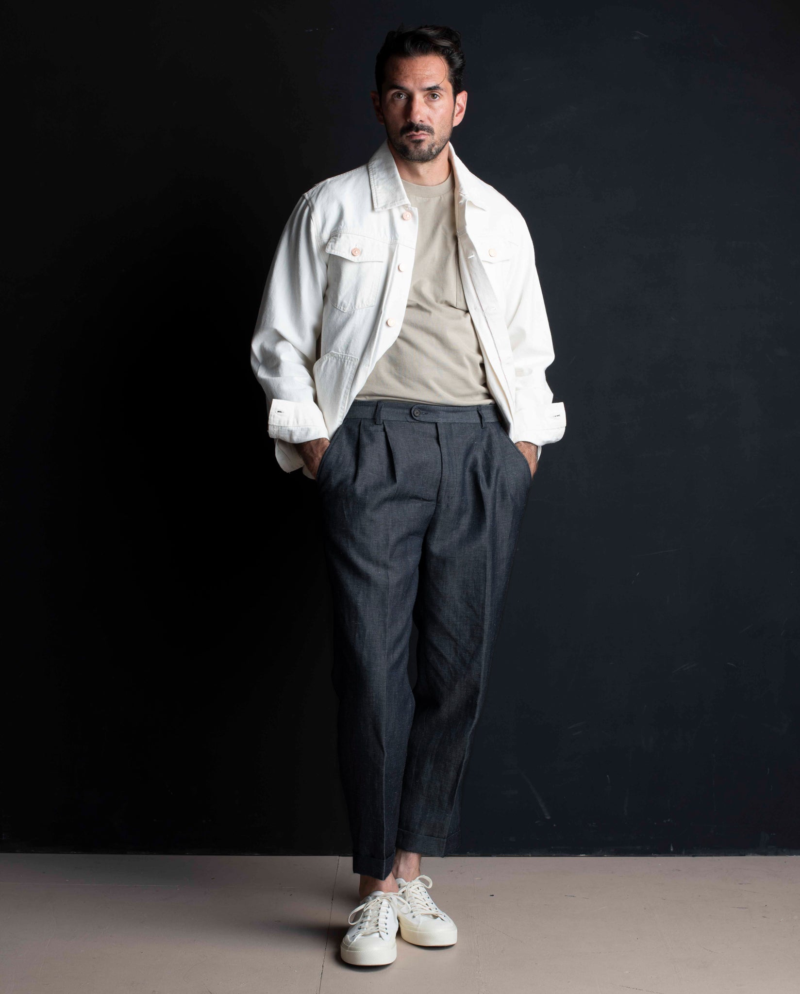 HENRY PLEAT CHINO - INDIGO