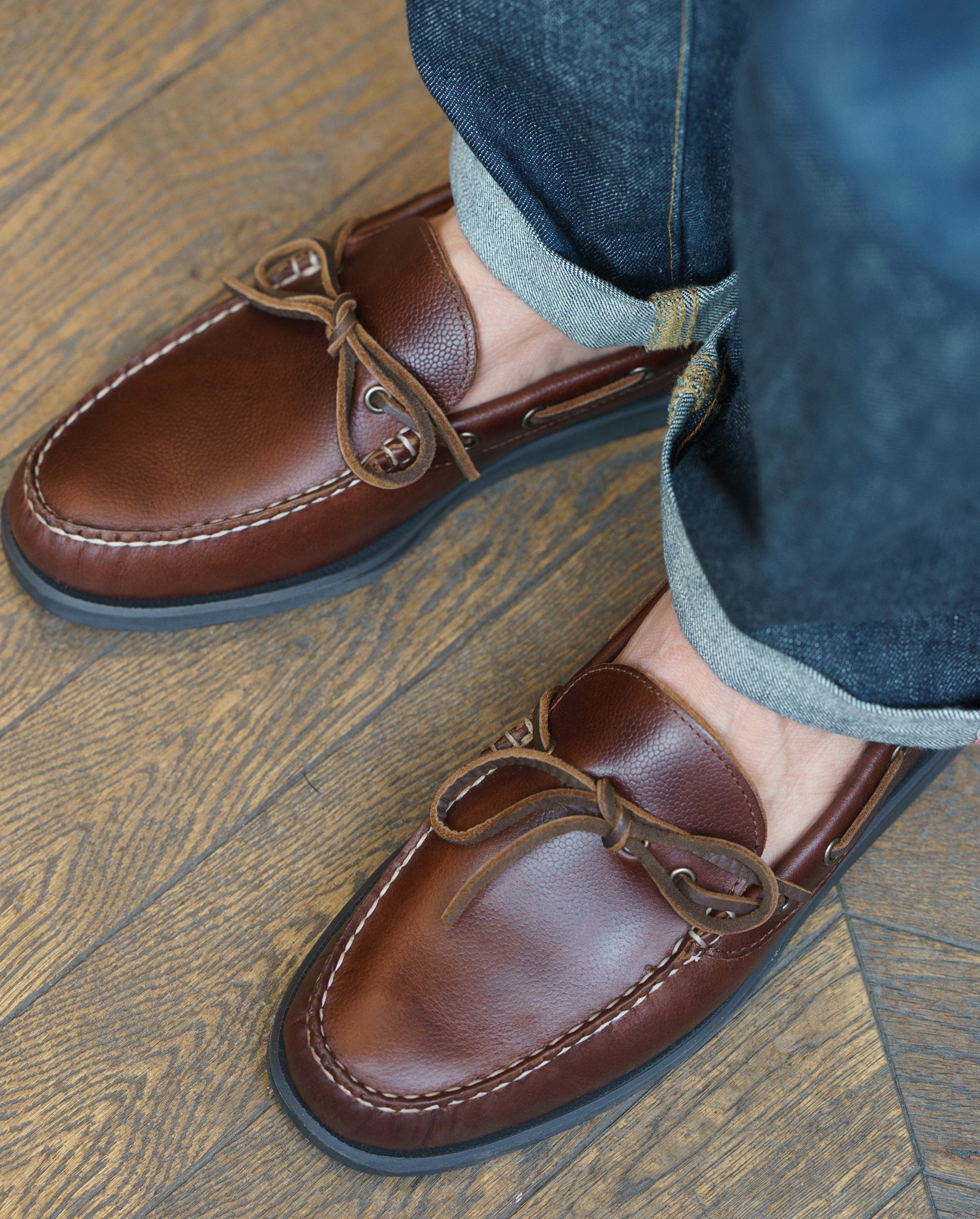 Quoddy Canoe Shoe in Brown Pebble