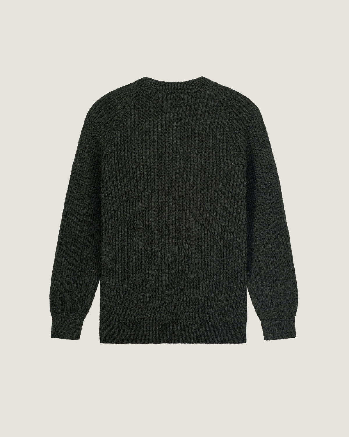 Dark Olive Chunky Rib Crew Neck Sweater