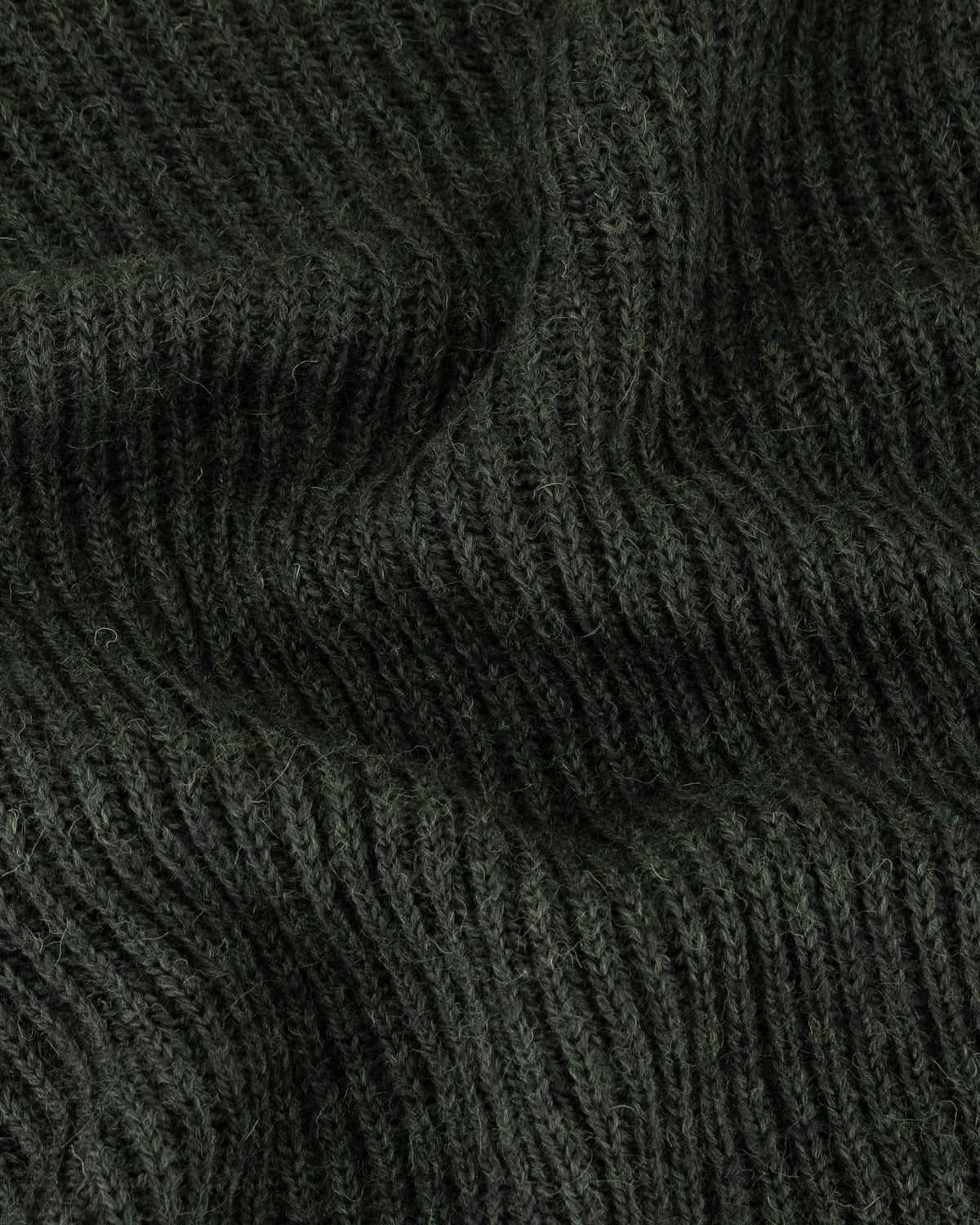 Dark Olive Chunky Rib Crew Neck Sweater