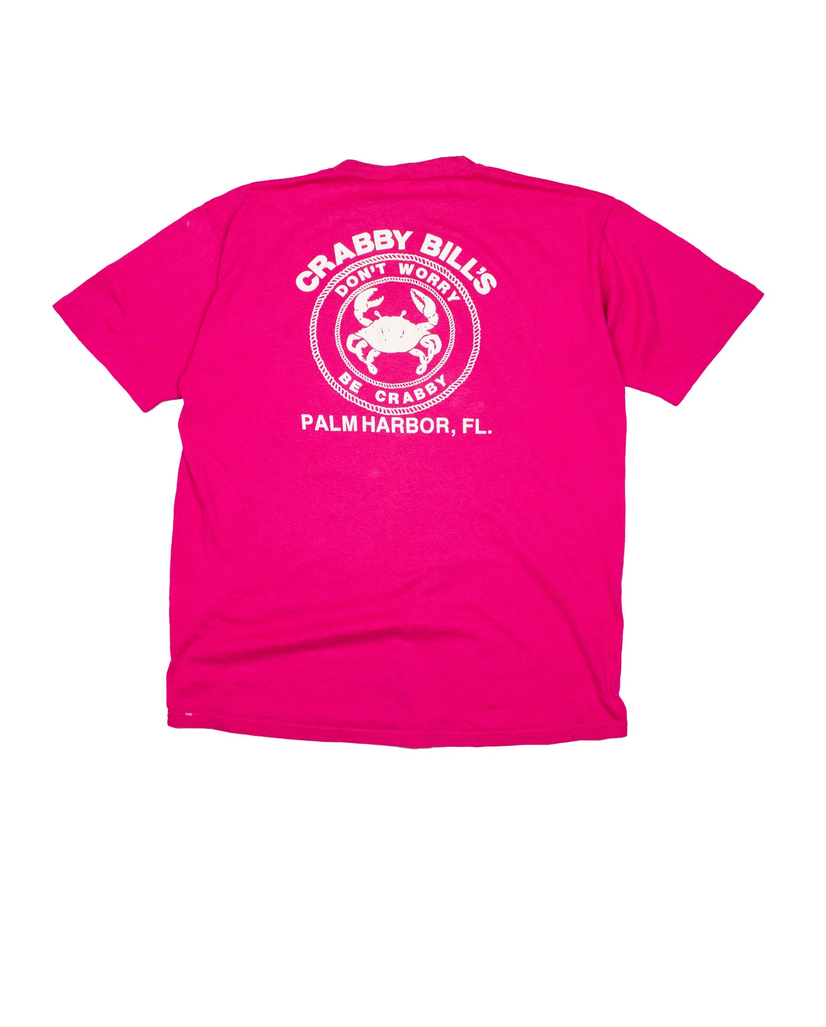 Crabby Bills Vinyl Print T-shirt in Fuchsia Pink