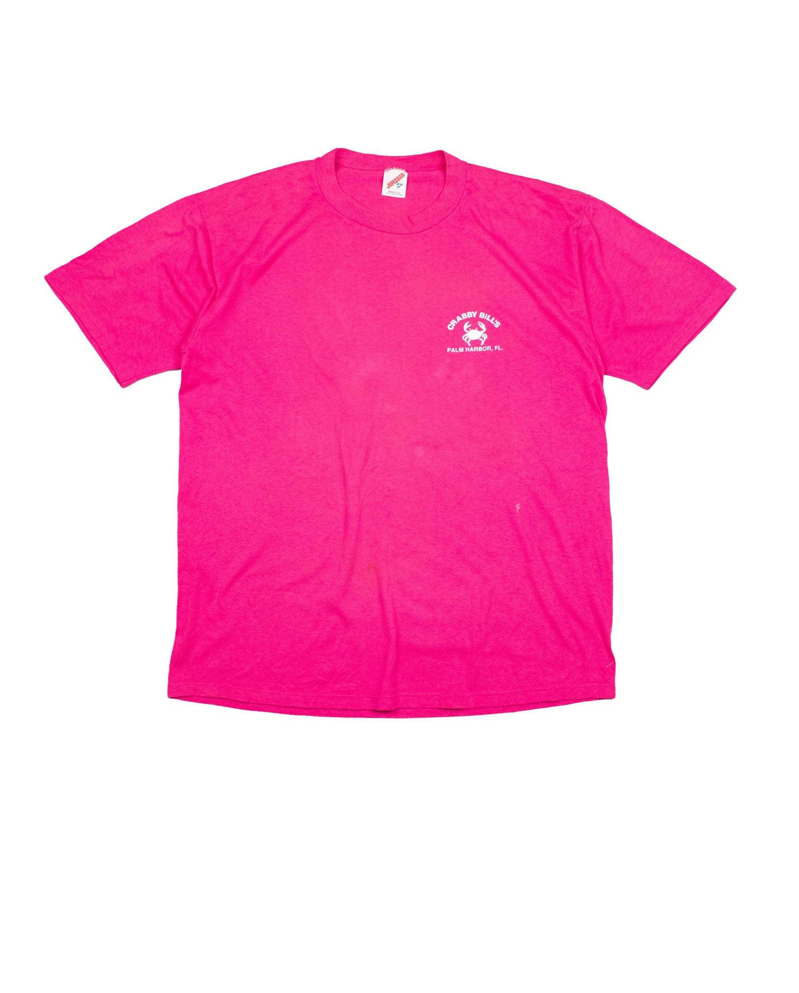 Crabby Bills Vinyl Print T-shirt in Fuchsia Pink