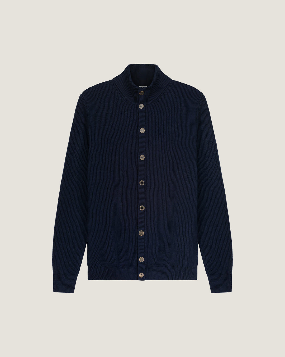 Navy Woodstock Fine Gauge Knitted Cardigan