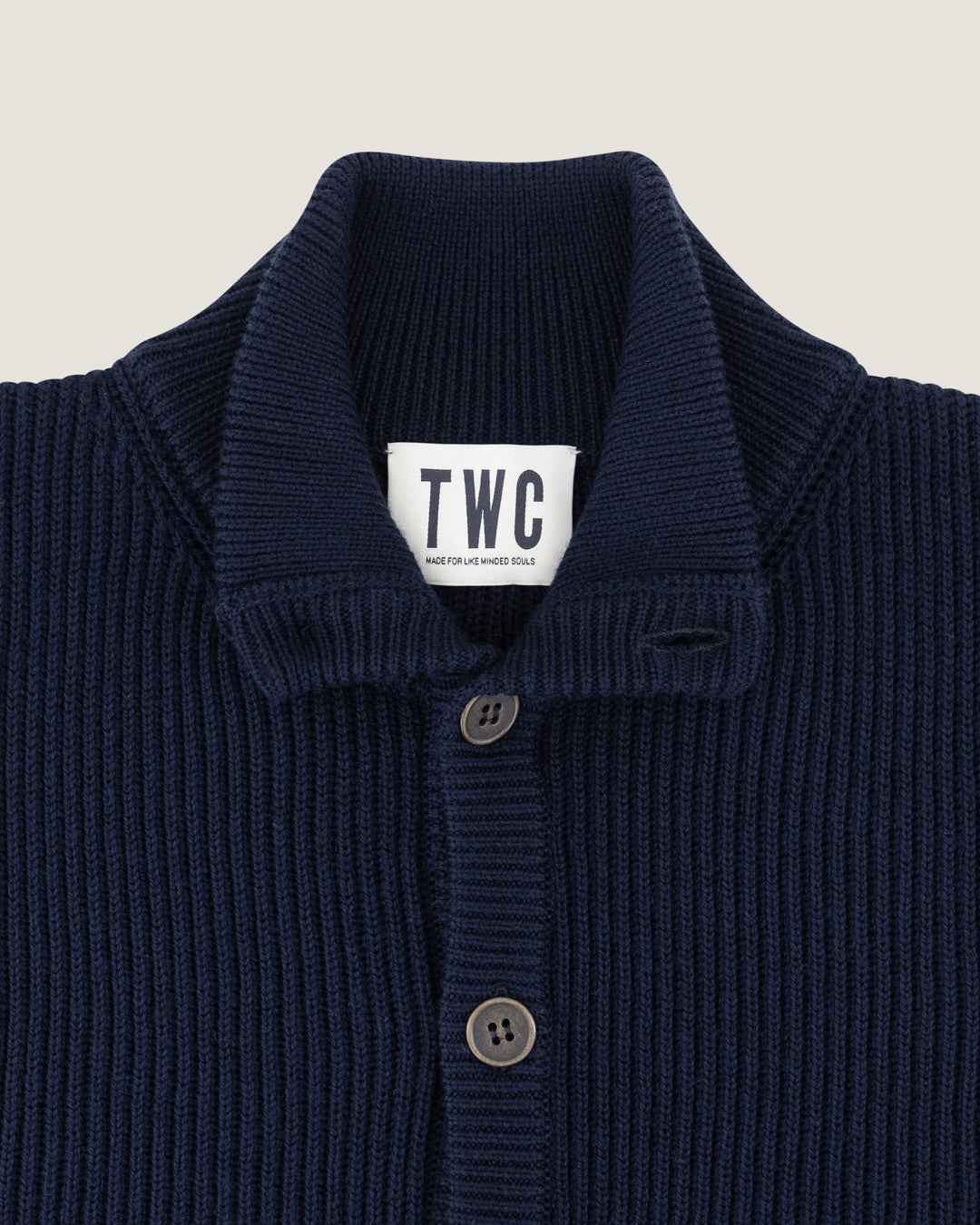 Navy Woodstock Fine Gauge Knitted Cardigan