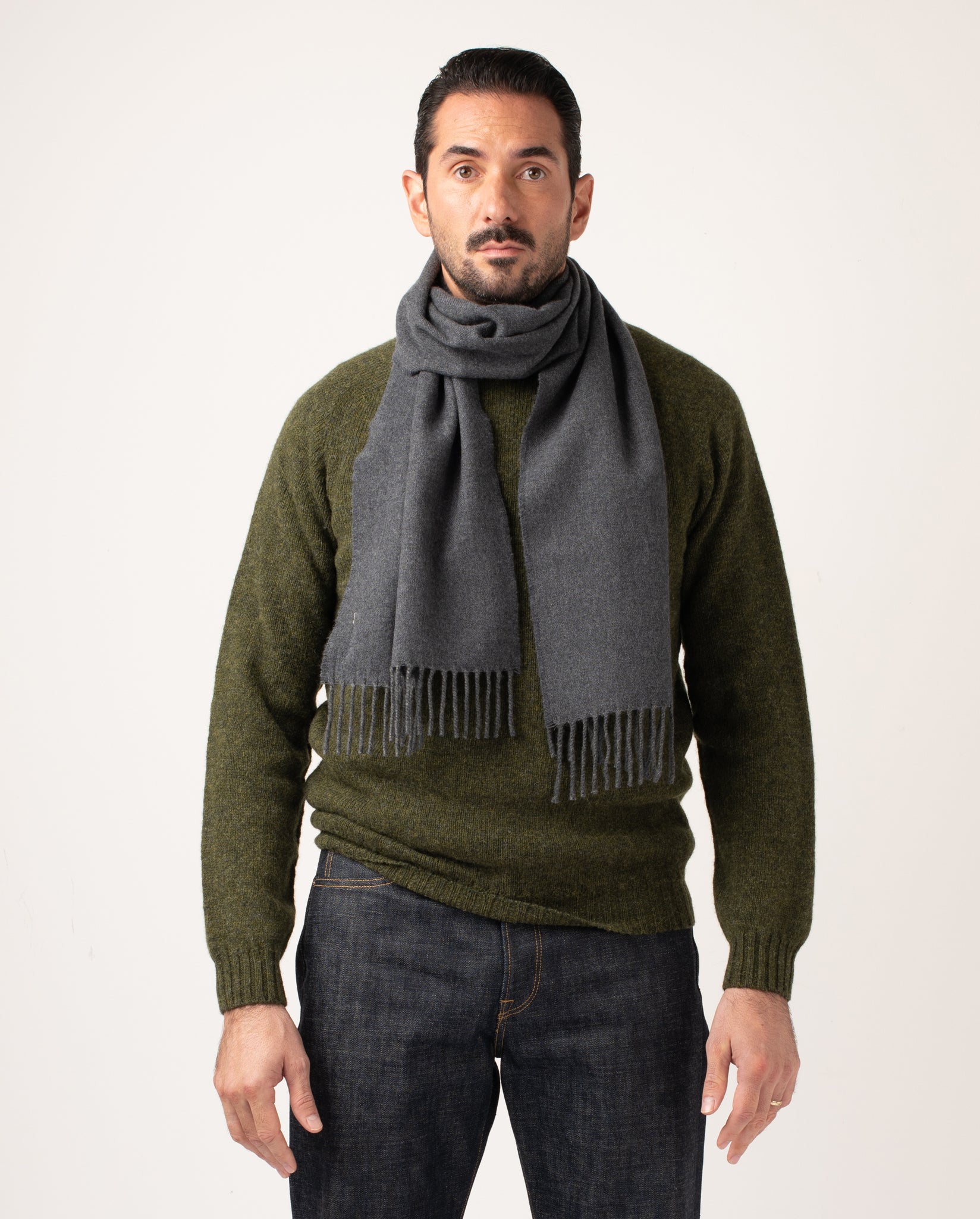 CASHMERE SCARF - CHARCOAL