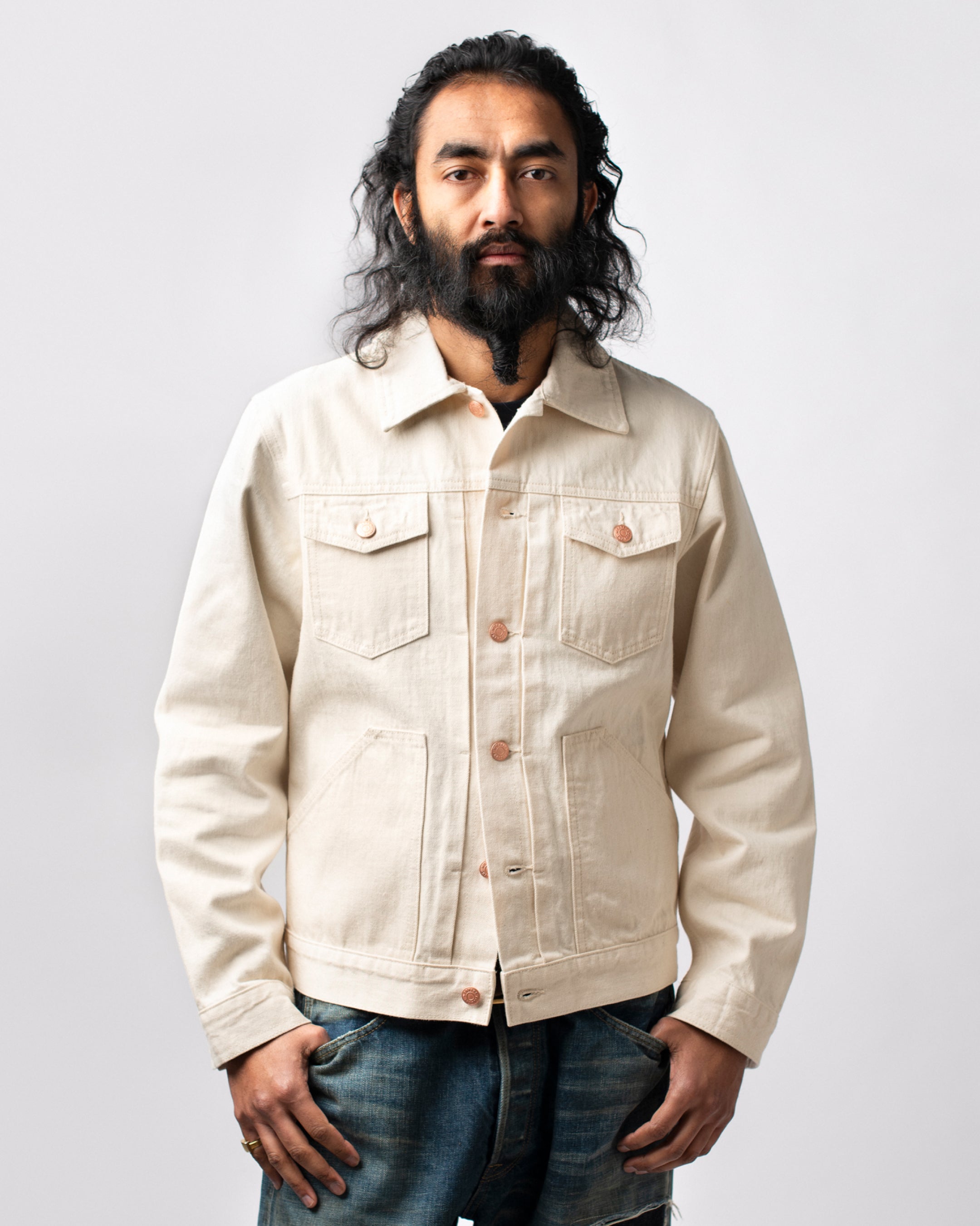R様　CREAM DENIM JACKET Ecru Birch Denim Jacket
