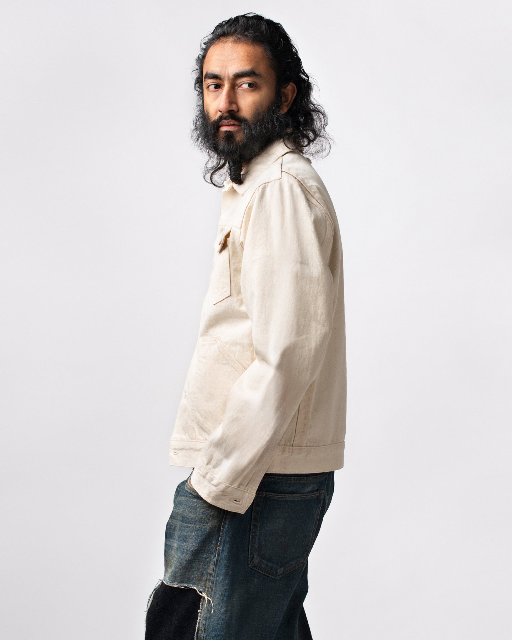 Ecru Birch Denim Jacket