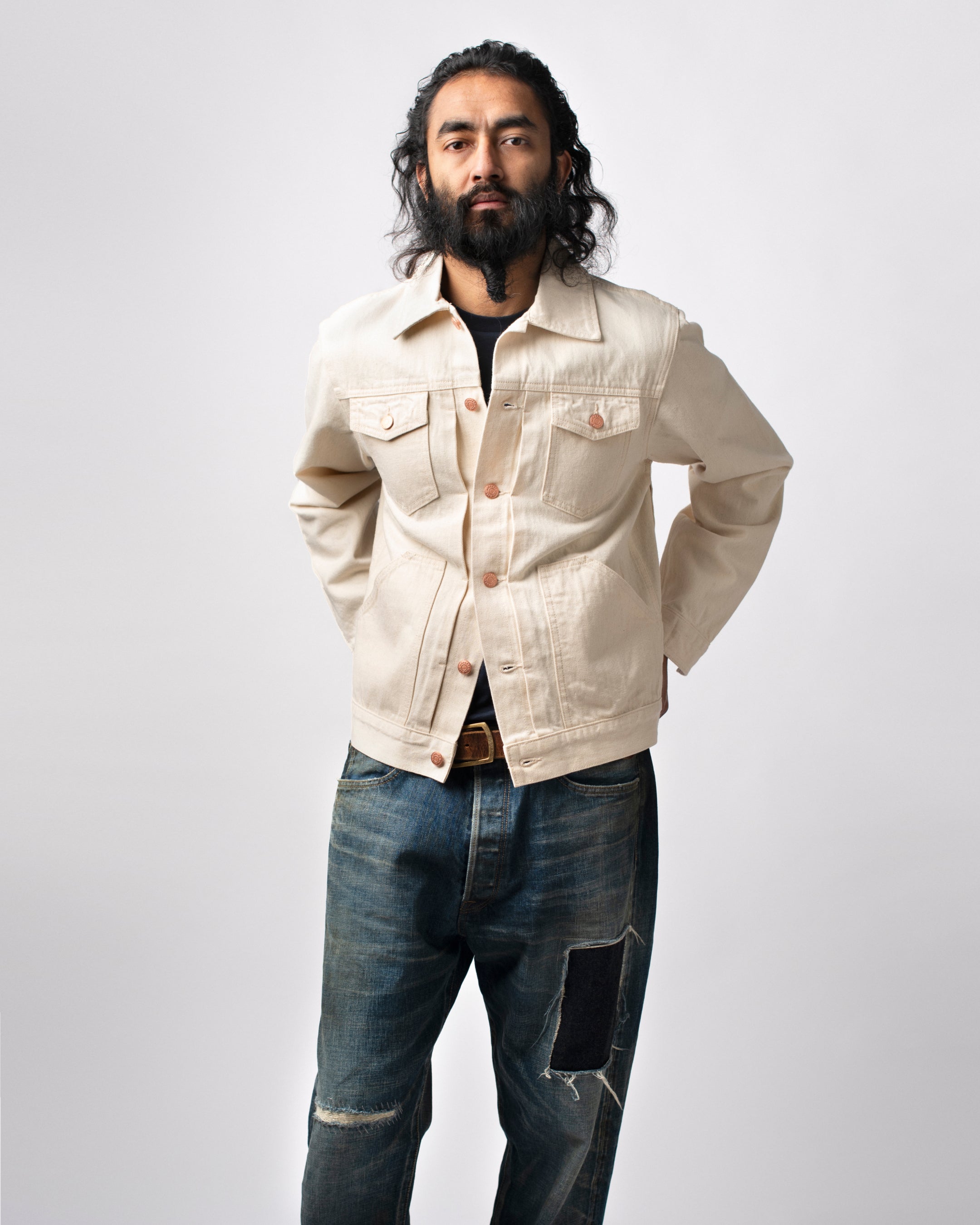 Ecru Birch Denim Jacket