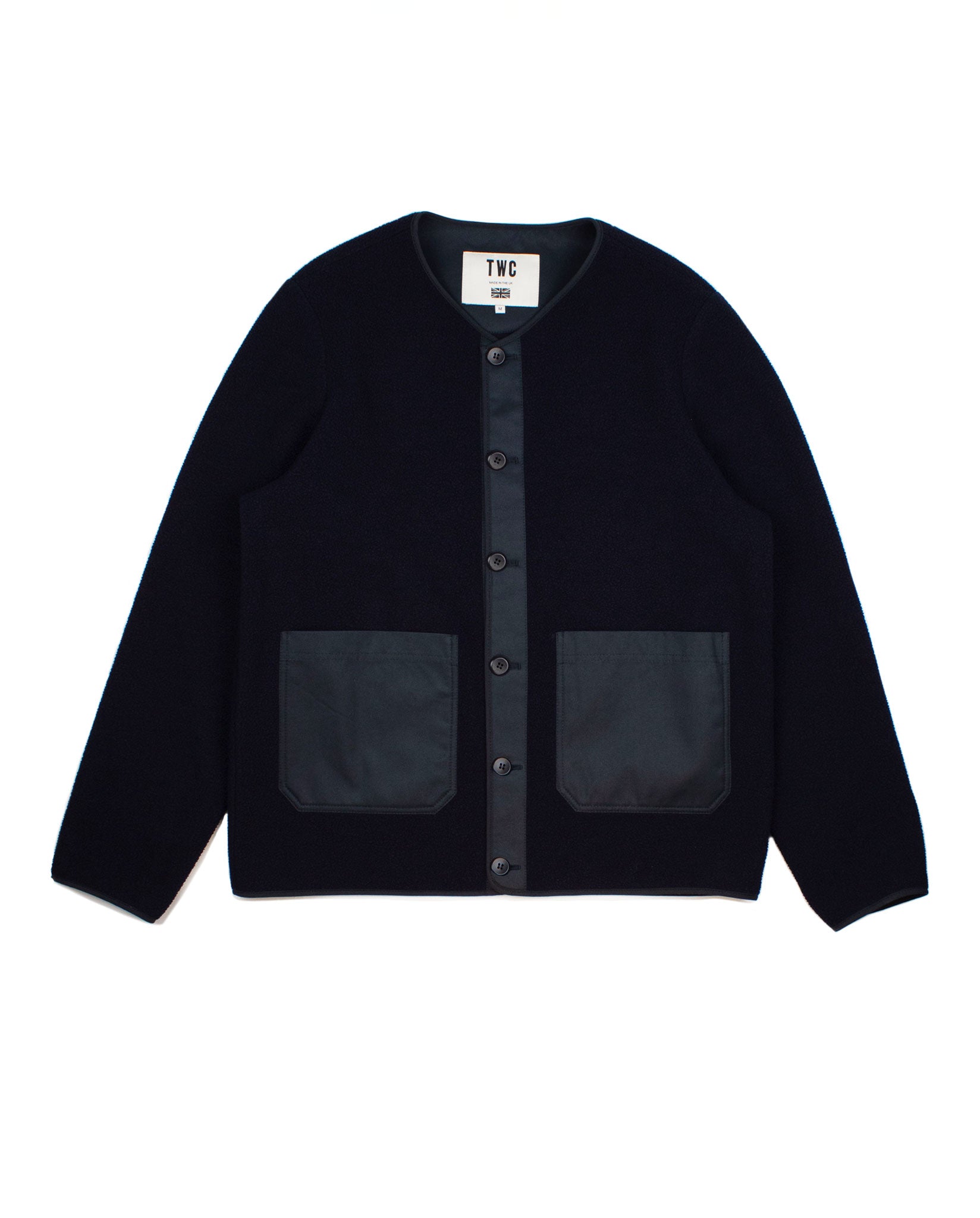 NORFOLK FLEECE CARDIGAN IN NAVY