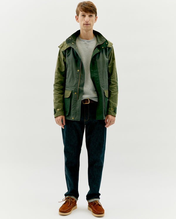 JEFFERSON SHELL JACKET IN GREEN COLOUR BLOCK