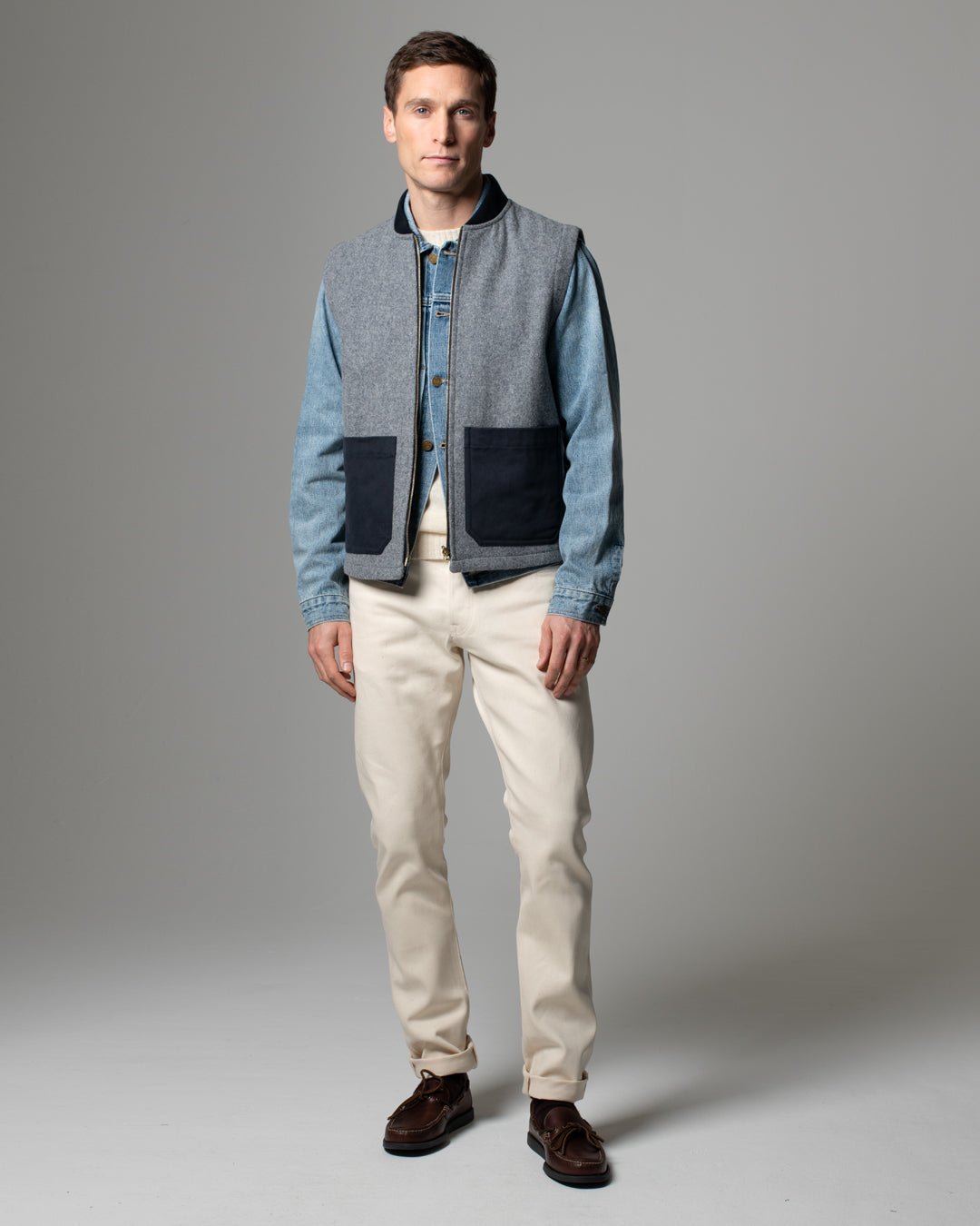 ALDWORTH GILET - GREY WOOL