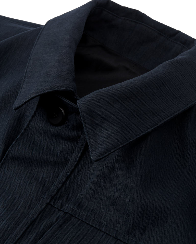 LAWRENCE FIELD JACKET IN MIDNIGHT HERRINGBONE TWILL