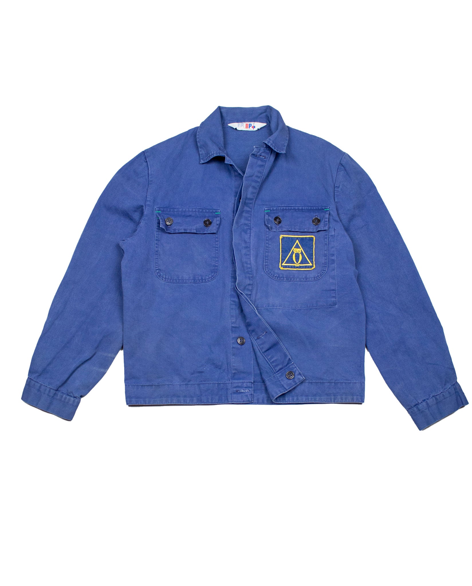 Short Workwear Jacket With Patch in French Blue