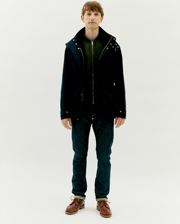 JEFFERSON SHELL JACKET IN NAVY BONDED WOOL