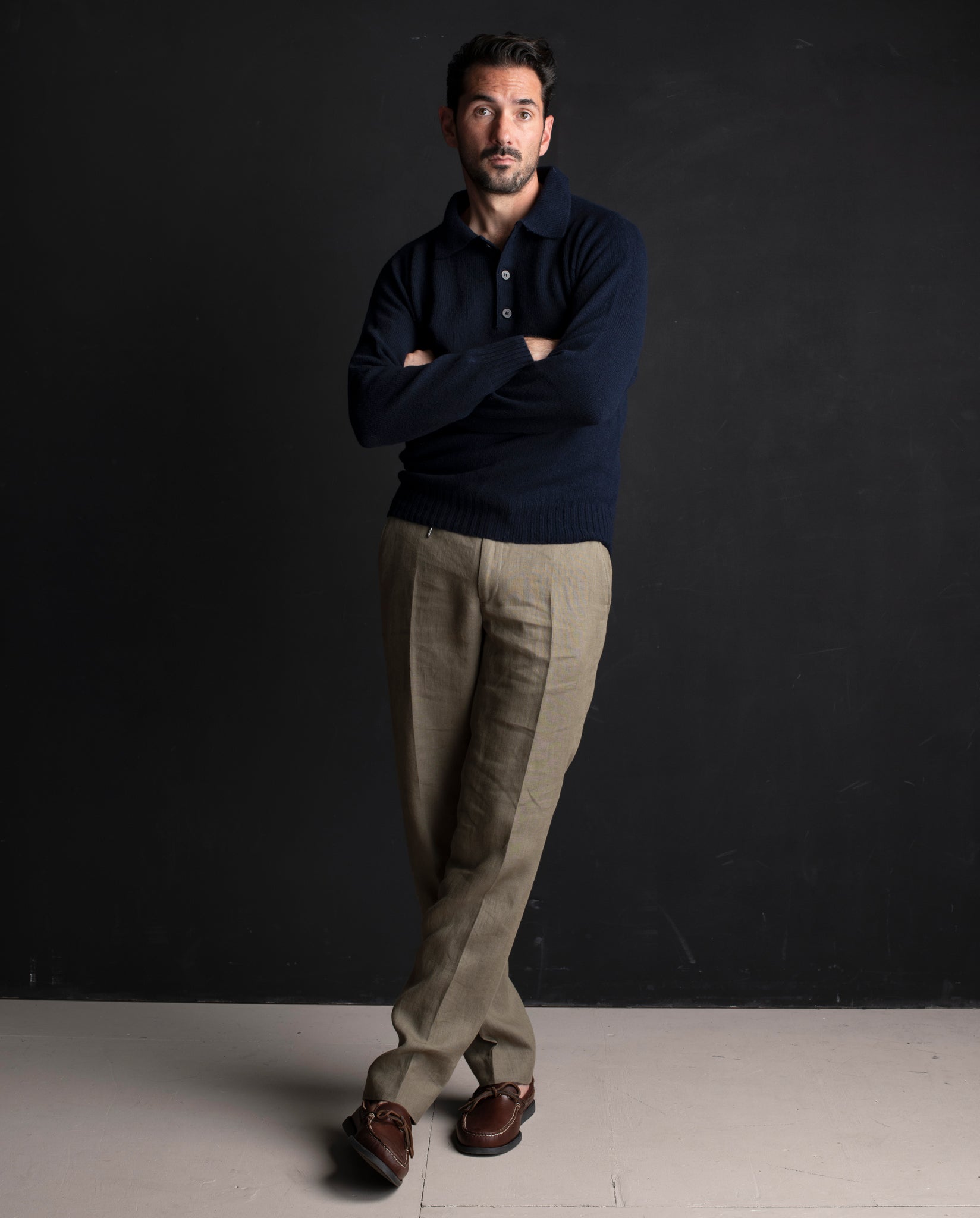 GEORGE POLO SWEATER - NAVY