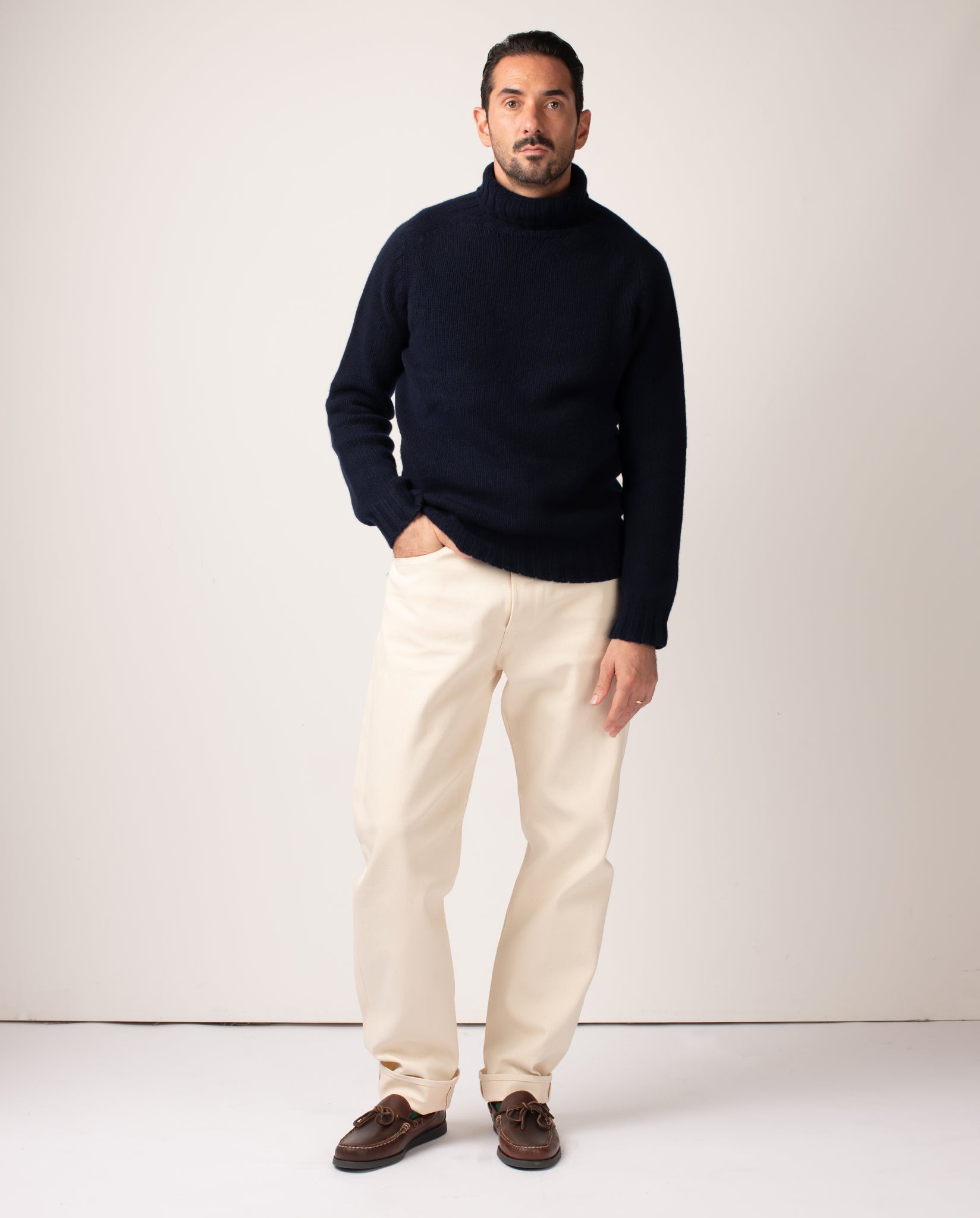 BAMPTON ROLLNECK SWEATER - NAVY
