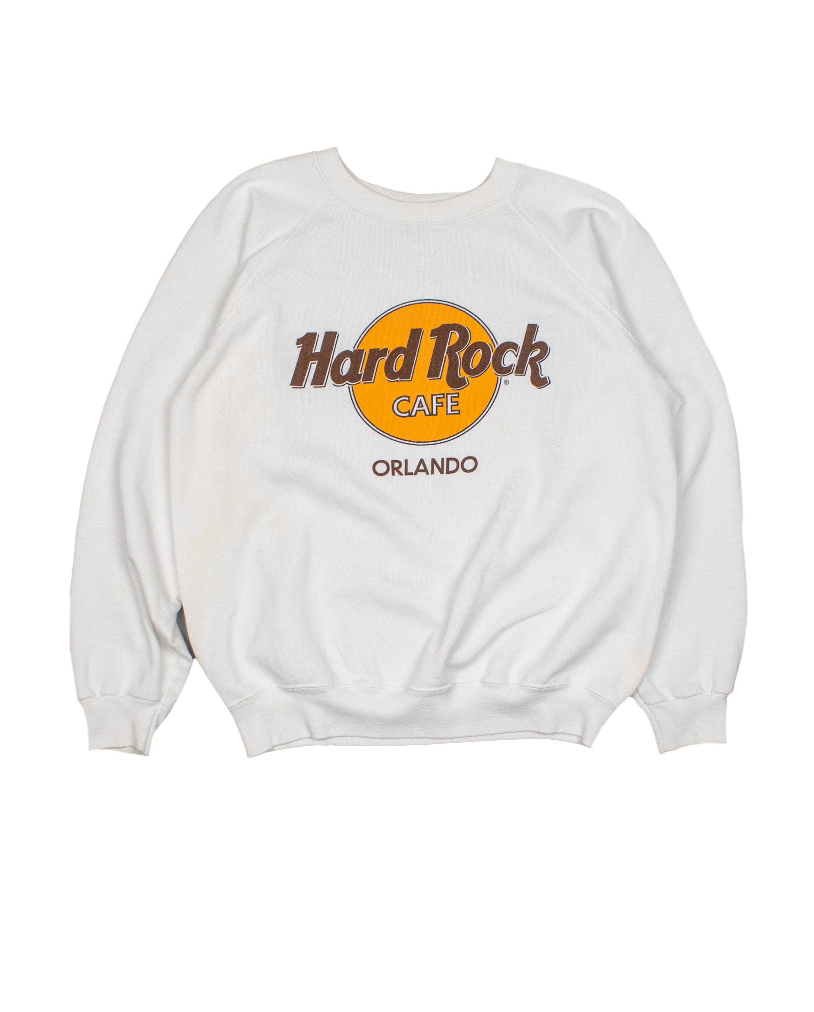 Hardrock Cafe Vinyl Print Sweatshirt in Off White