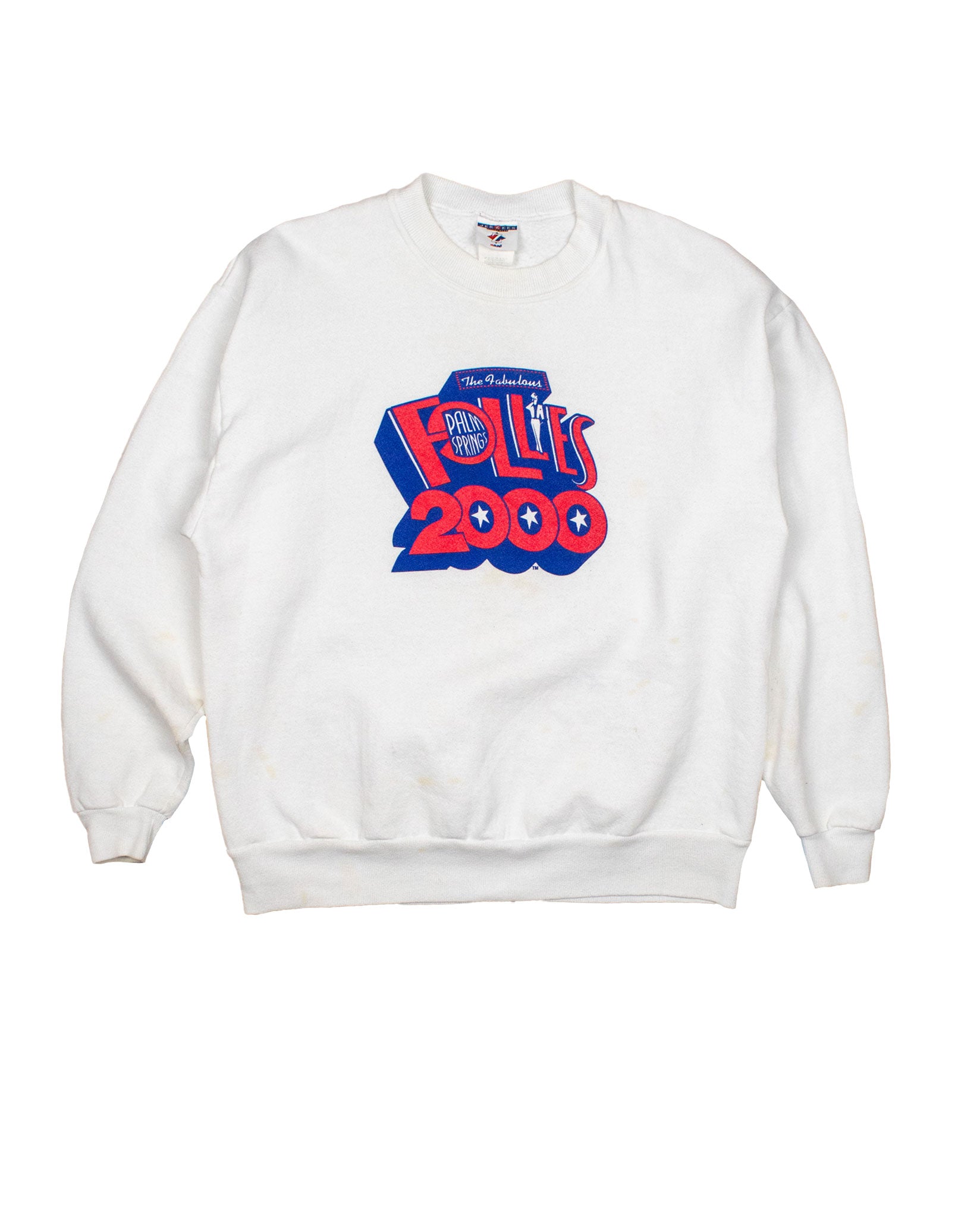 Follies 2000 Vinyl Print Sweatshirt in Off White