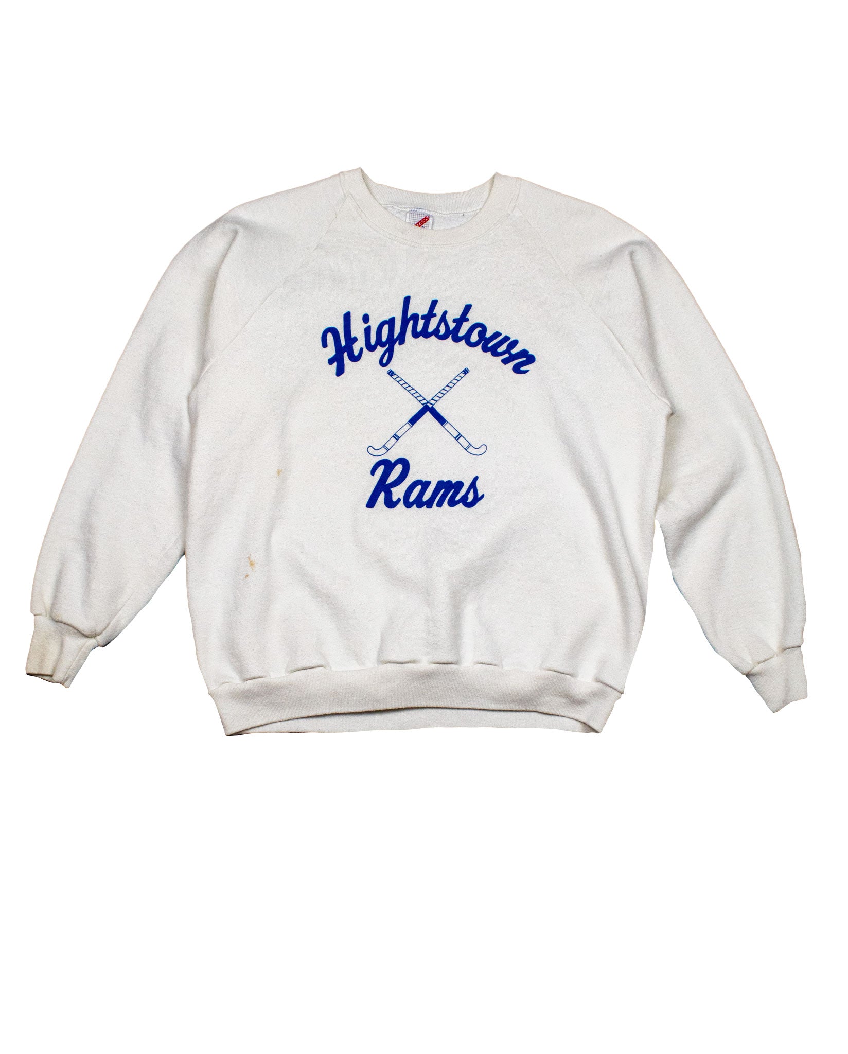 Hightstown Rams Vinyl Print Sweatshirt in Off White