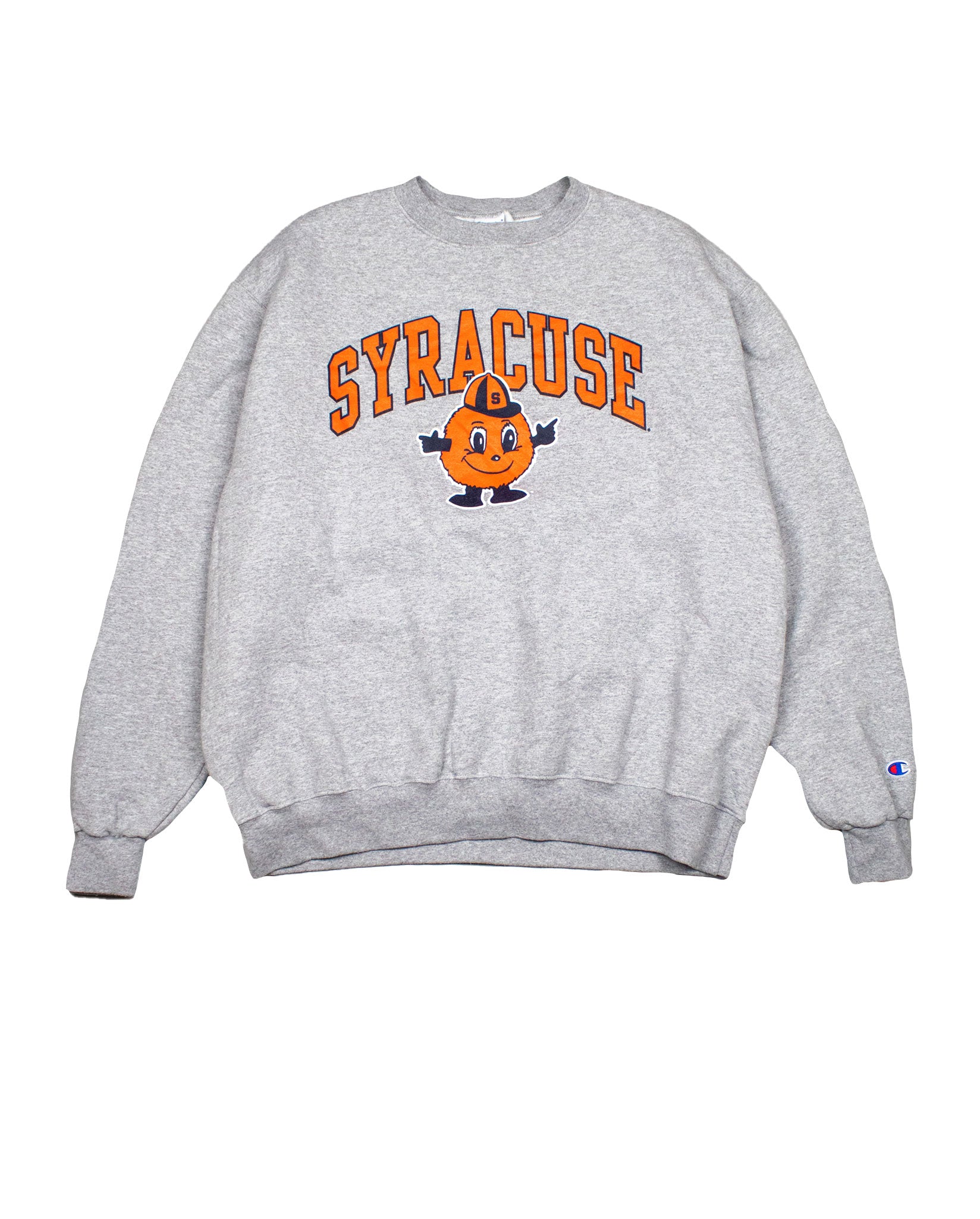 Syracuse Vinyl Print Sweatshirt in Grey Marl