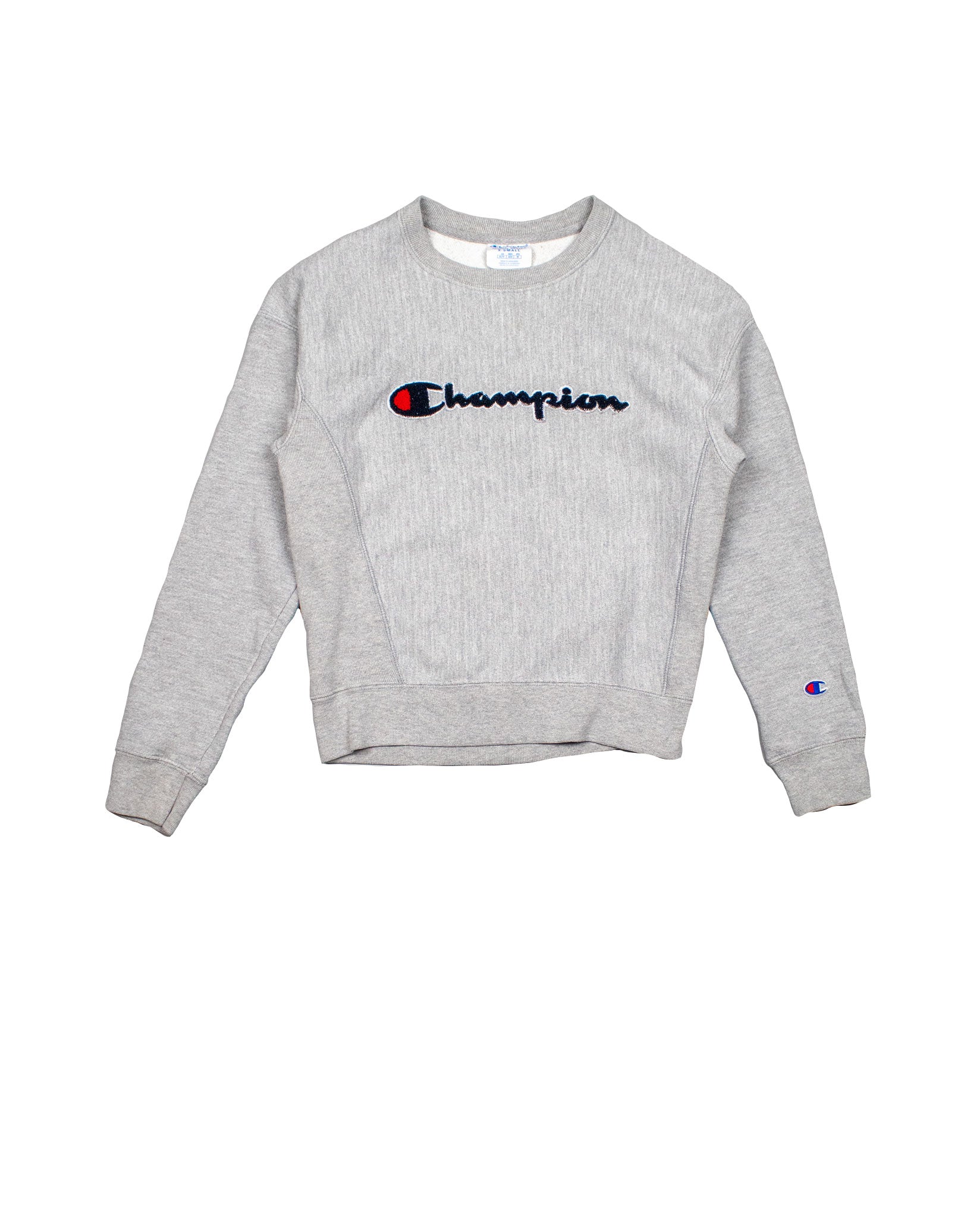 Champion Flock Print Sweatshirt in Grey Marl