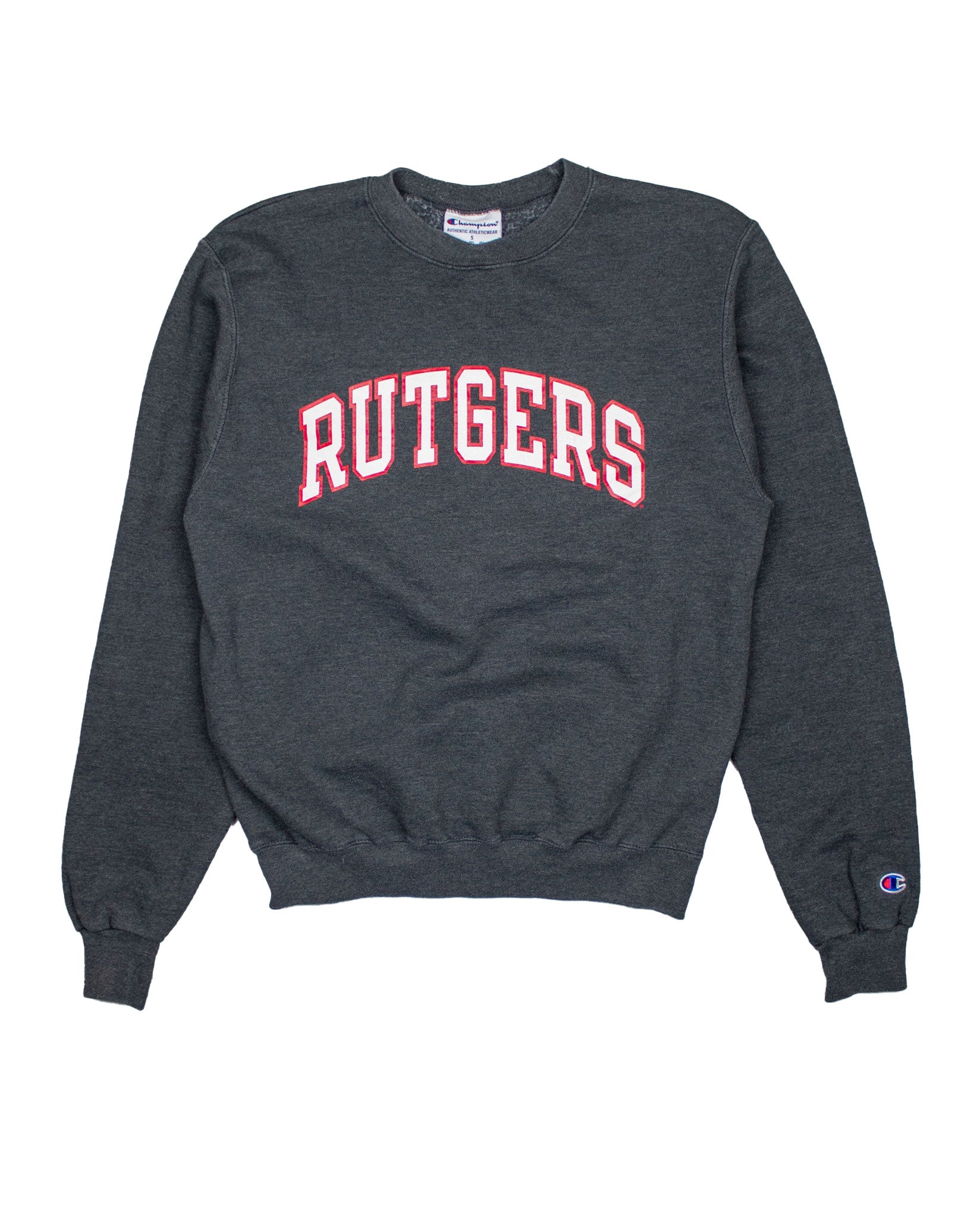 Rutgers Vinyl Print Sweatshirt in Charcoal