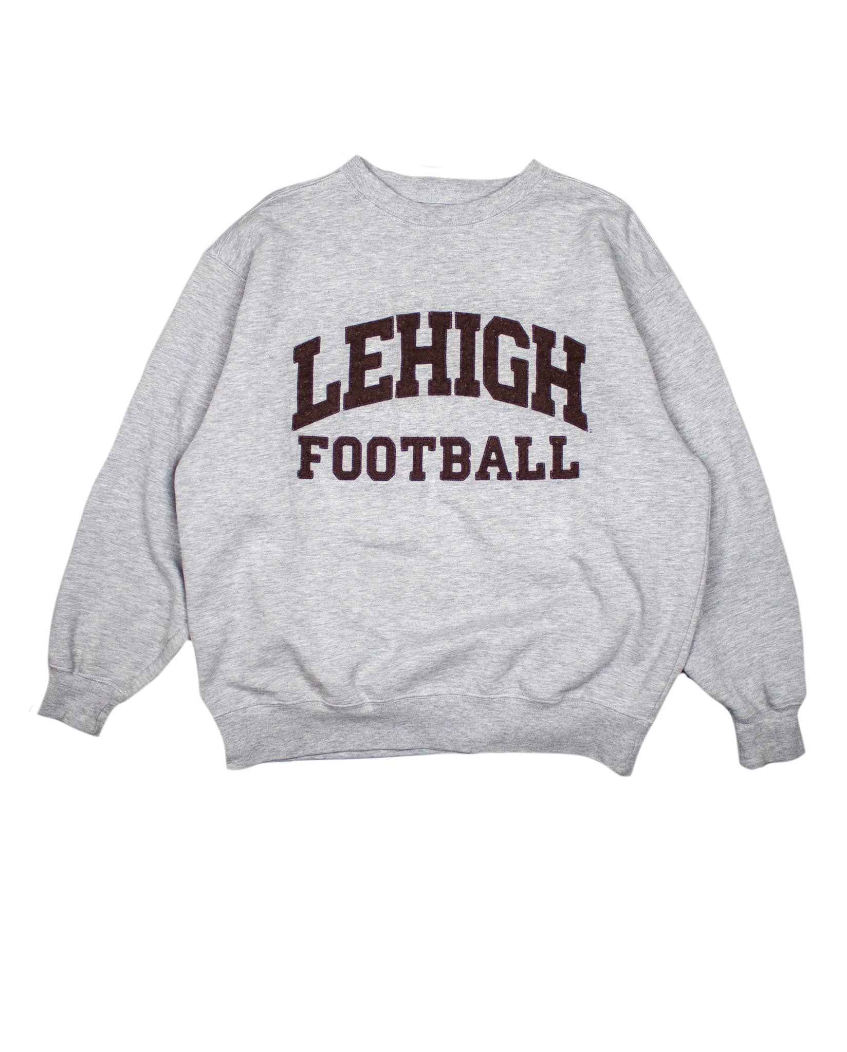 Lehigh Football Flock Print Sweatshirt in Grey Marl