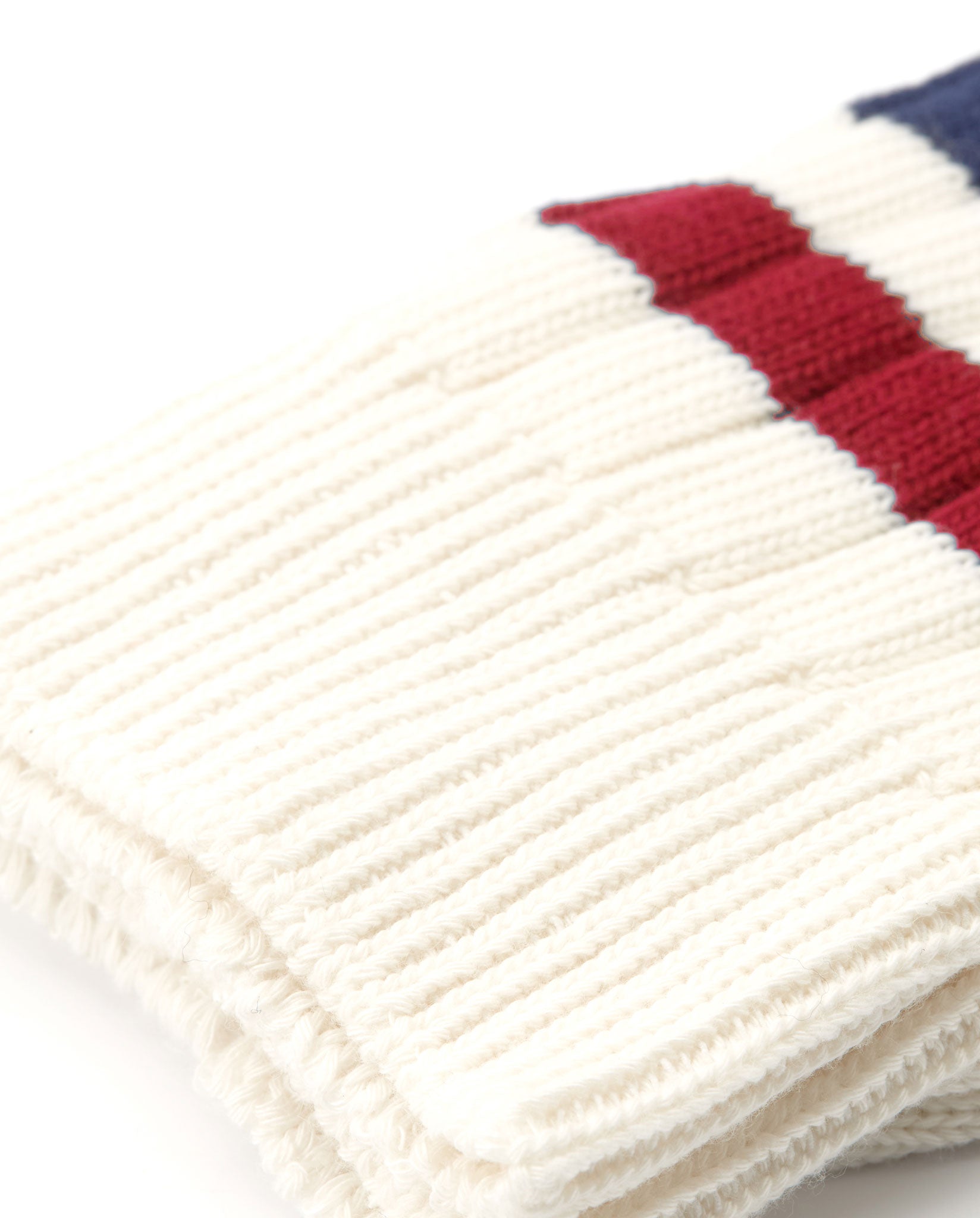 VARSITY SOCKS - CREAM WITH RED AND NAVY STRIPES