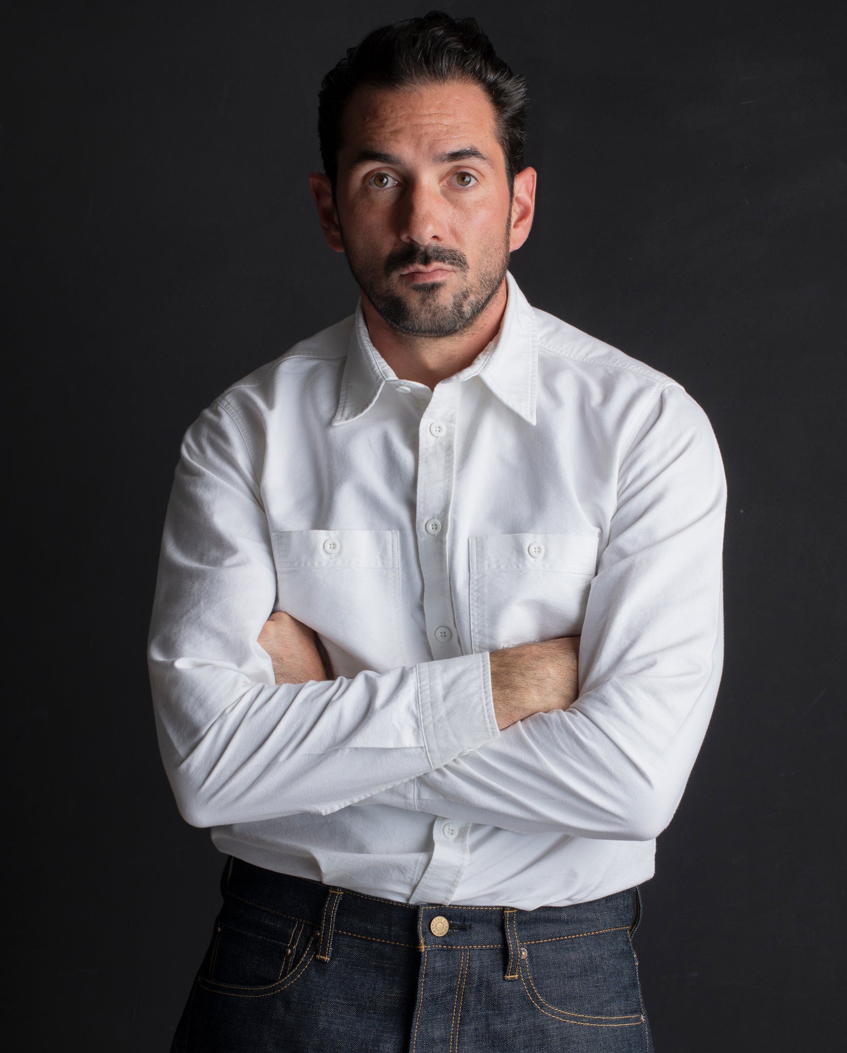 LEWIS OXFORD SHIRT IN WHITE