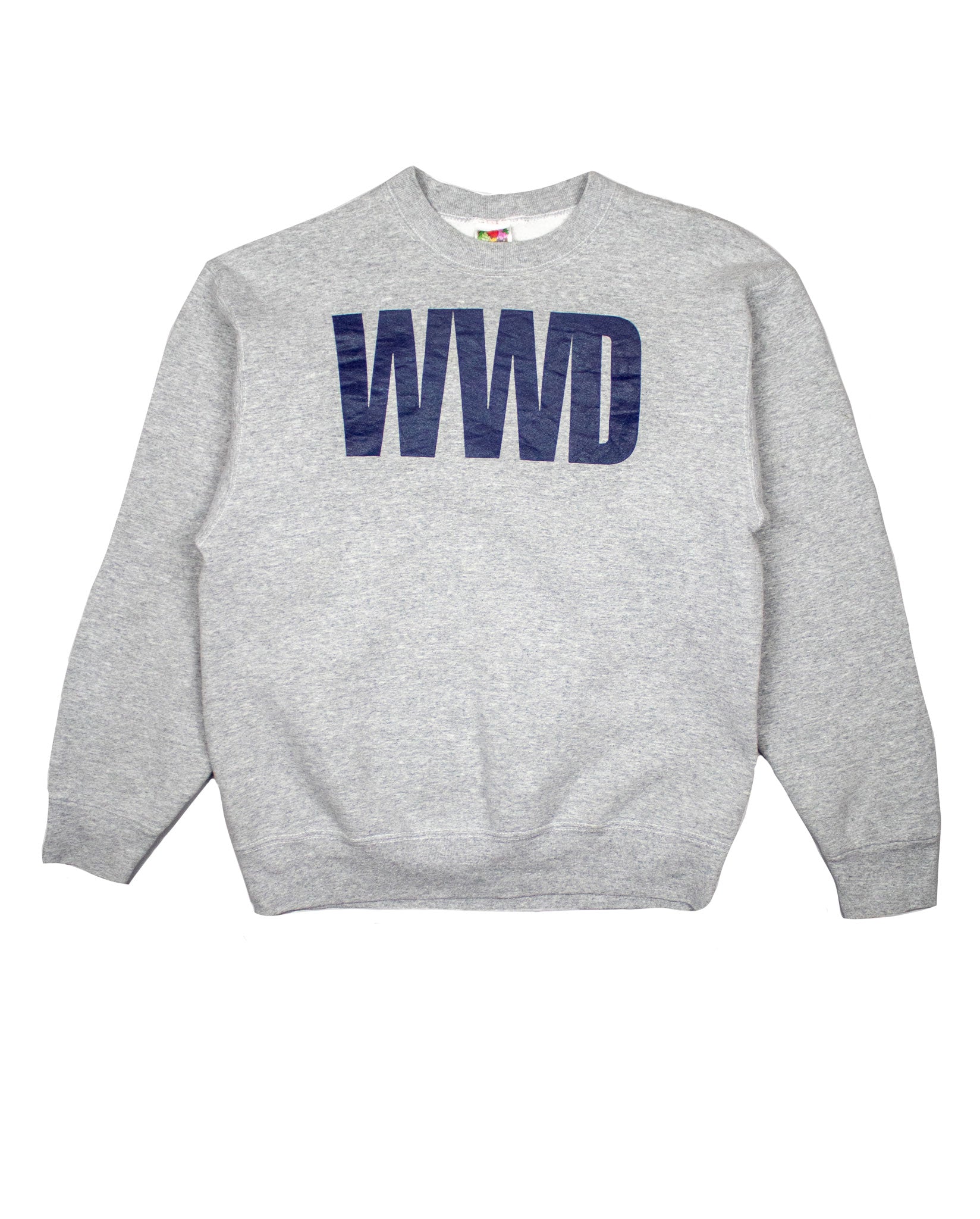 WWD Vinyl Print Sweatshirt in Light Grey Marl