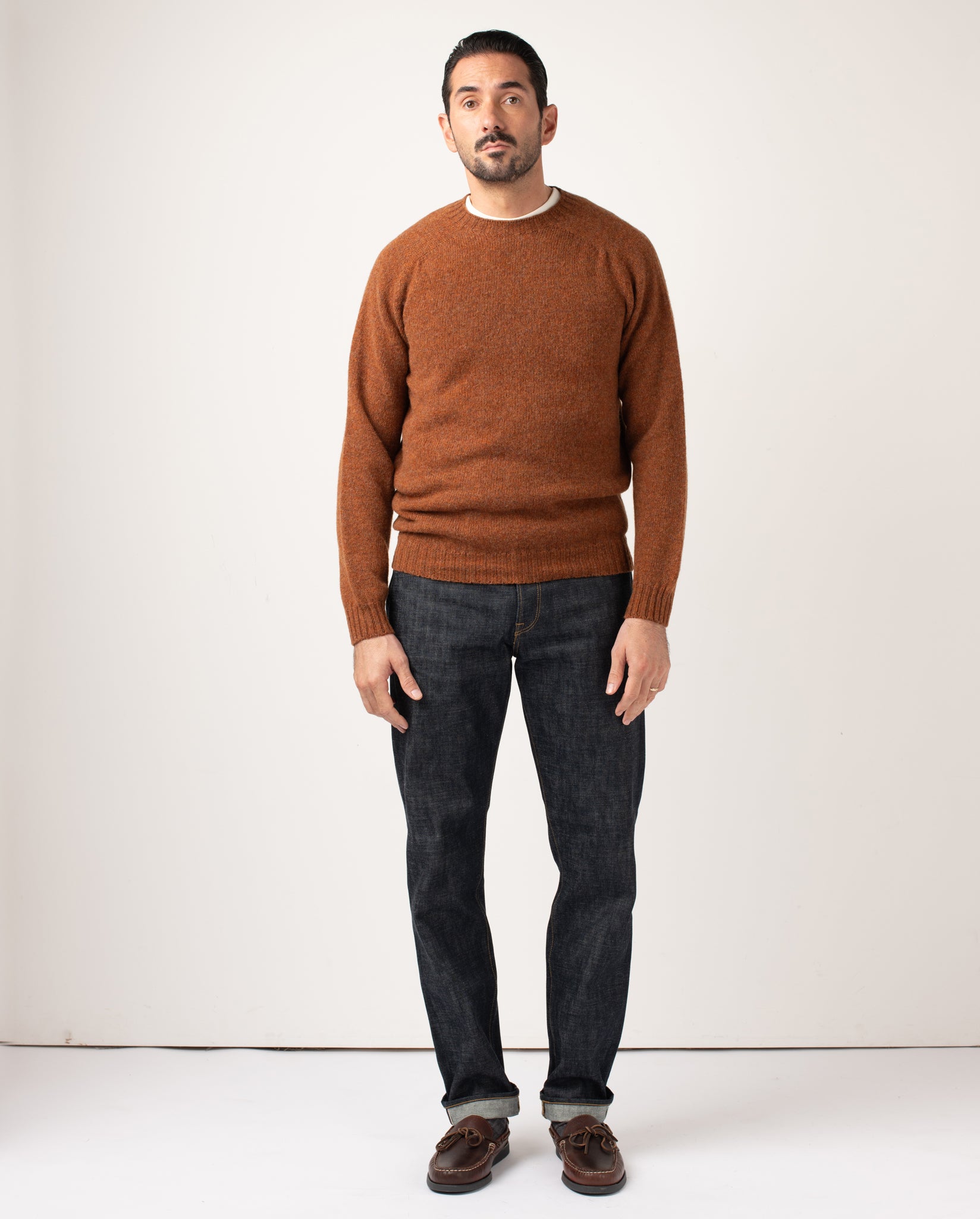 RUSKIN SHETLAND SWEATER - WHISKY