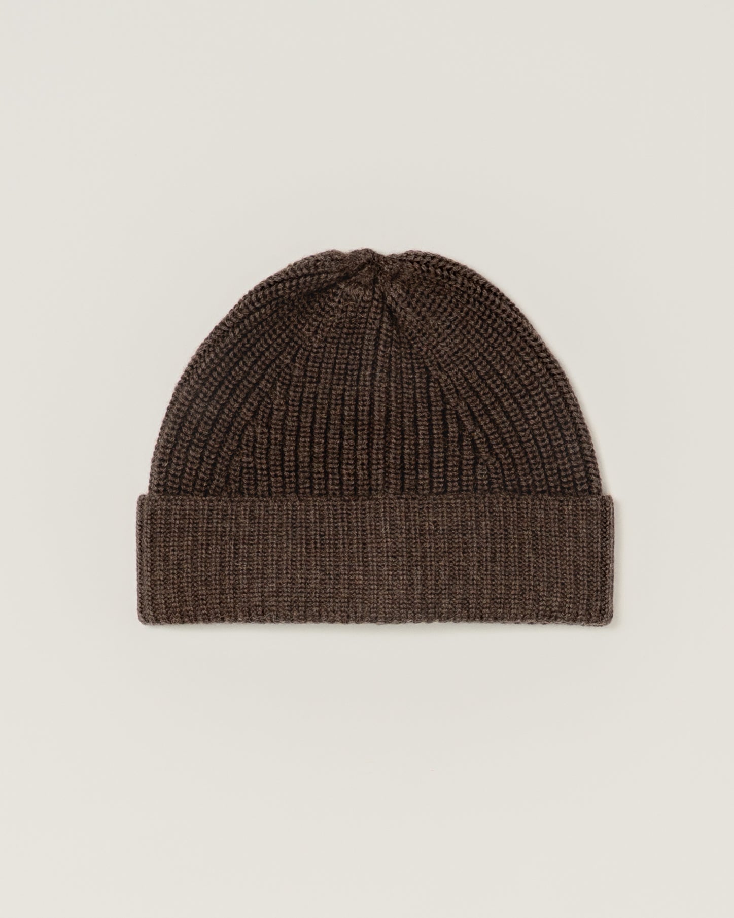 BROWN MERINO WOOL BEANIE