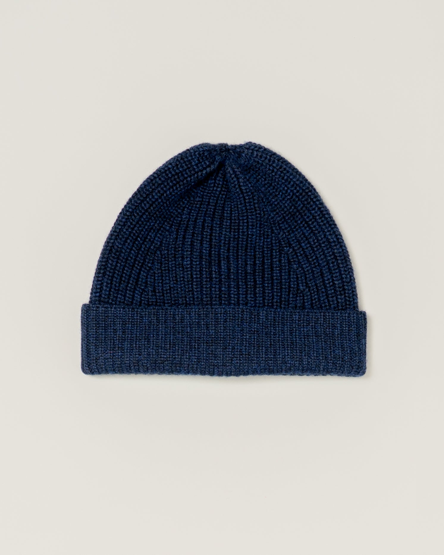 NAVY MERINO WOOL BEANIE
