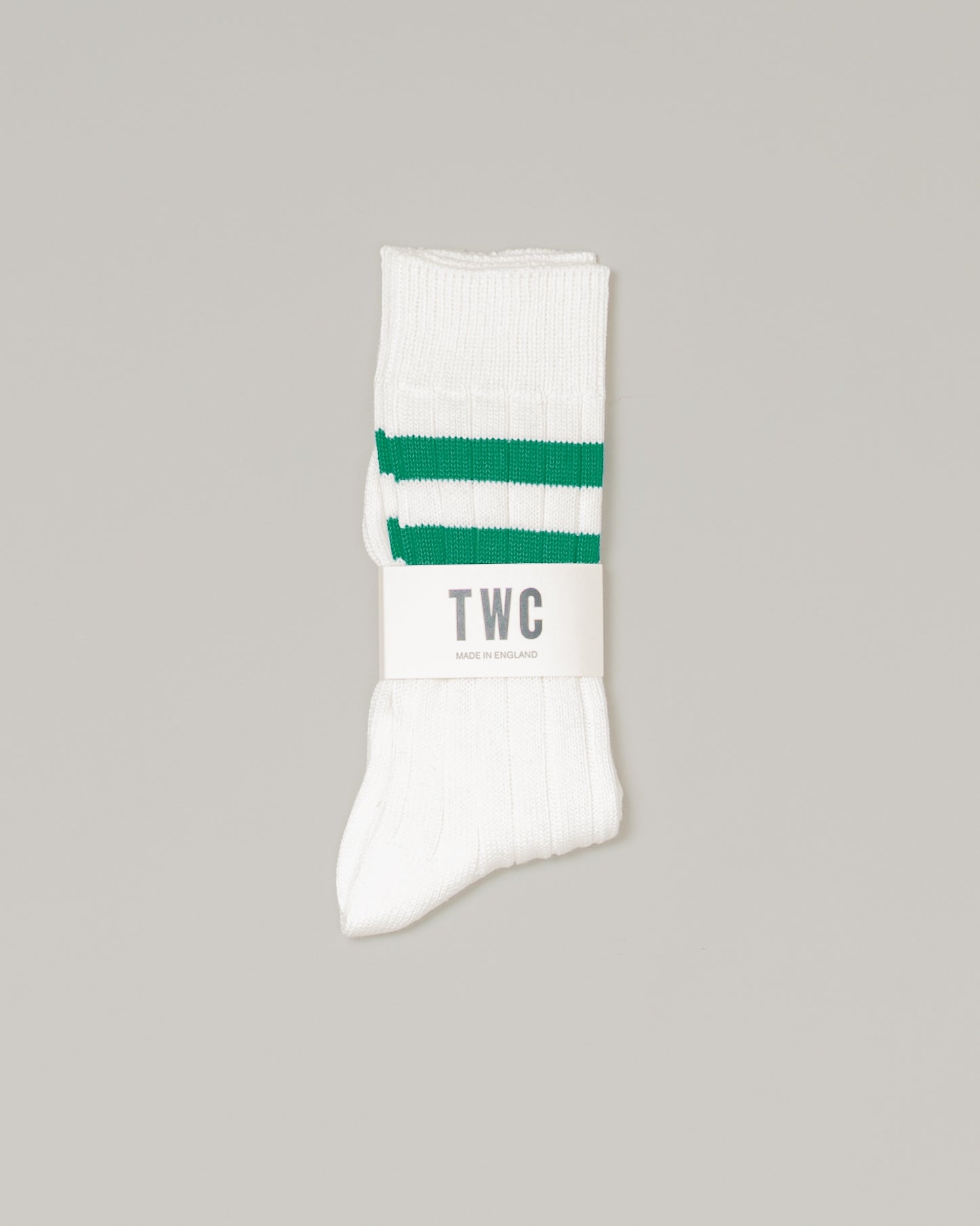 GREEN STRIPE COTTON VARSITY SOCKS