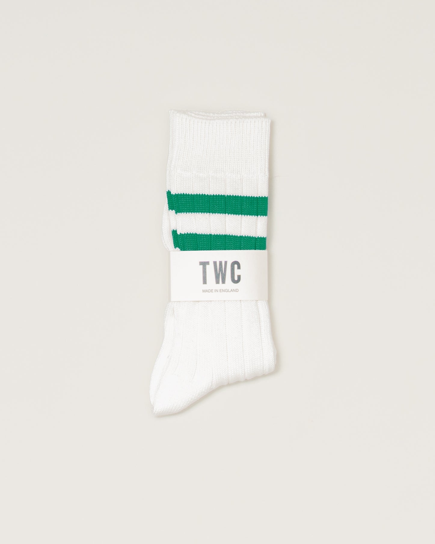 GREEN STRIPE COTTON VARSITY SOCKS