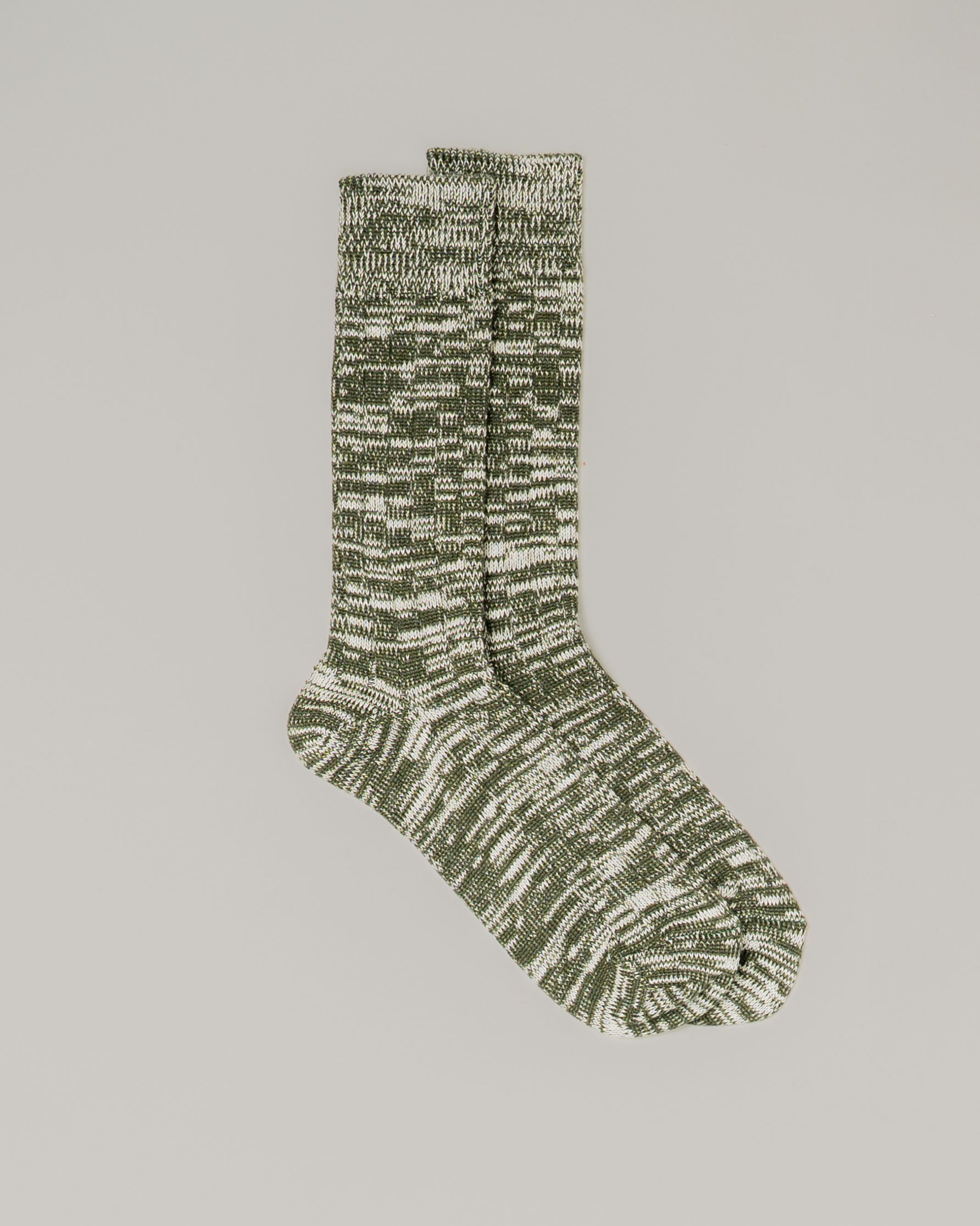 GREEN MARL MERINO WOOL SOCKS