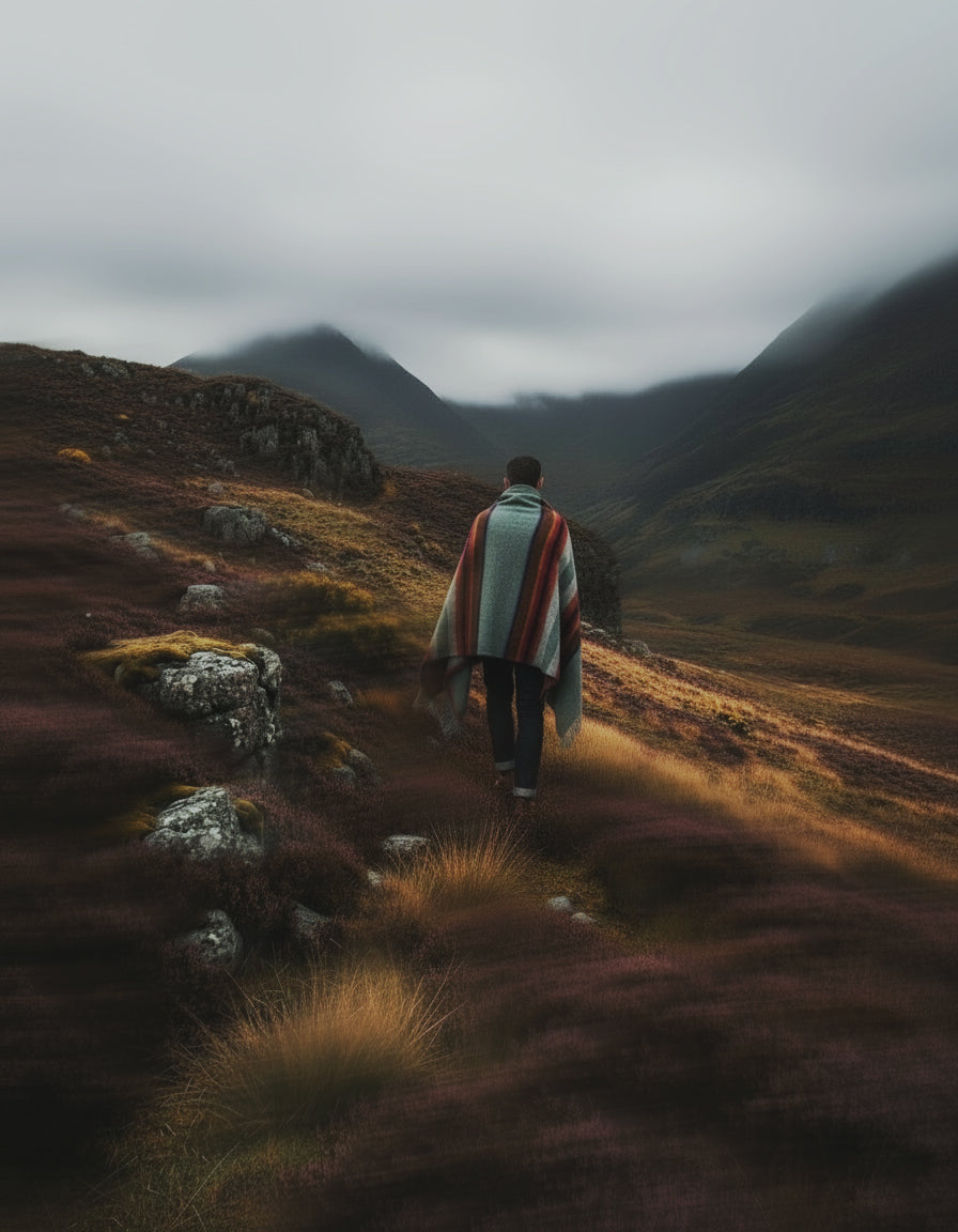 The Moorland Stripe Wool Blanket