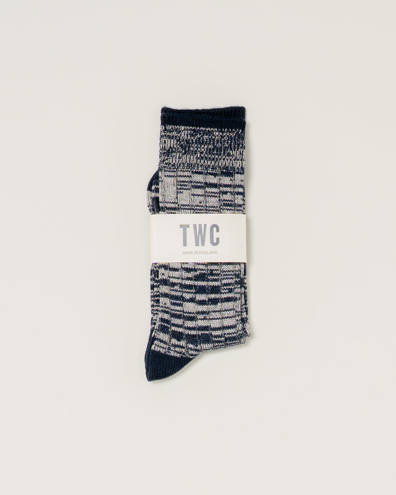 NAVY MARL MERINO WOOL SOCKS
