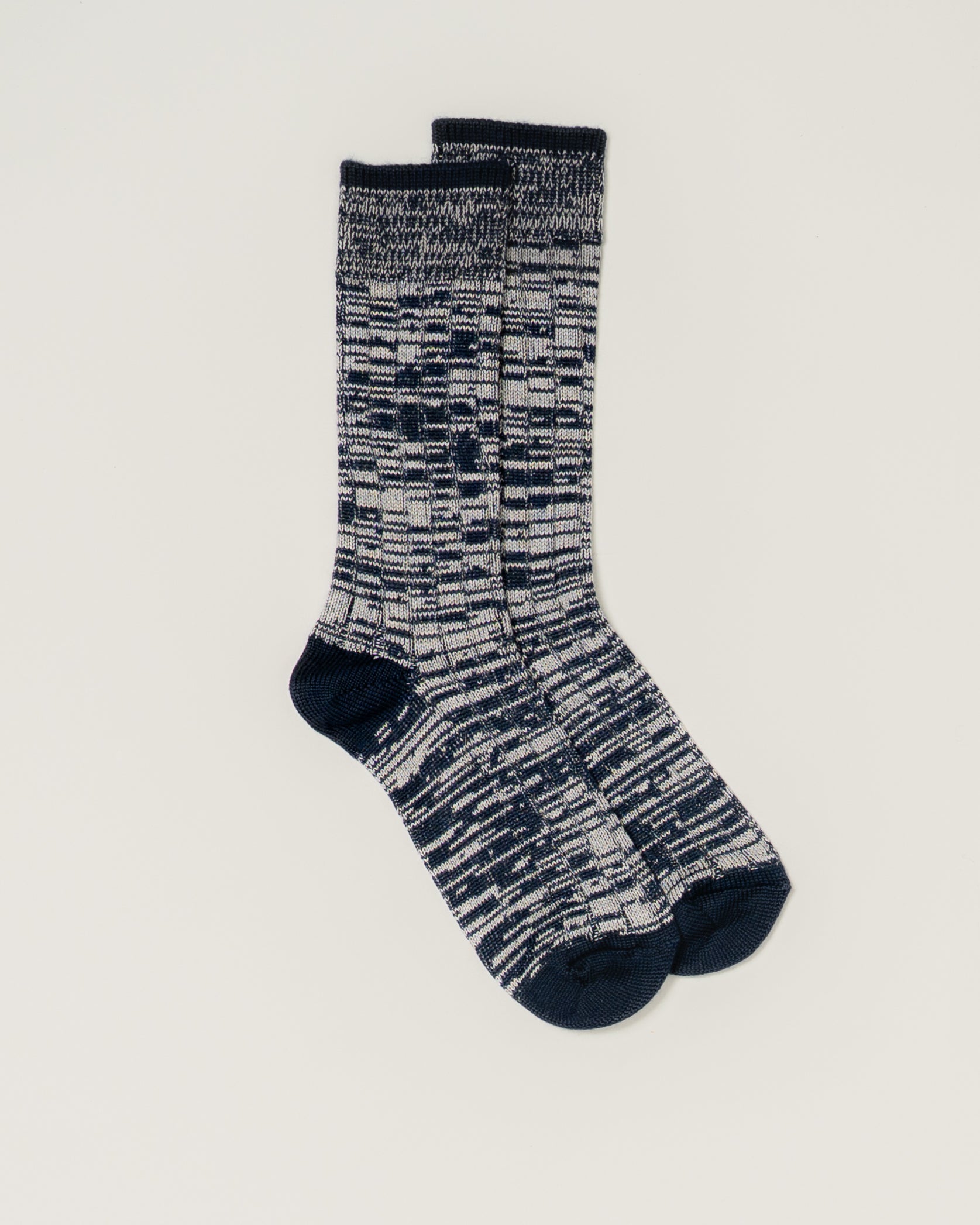NAVY MARL MERINO WOOL SOCKS