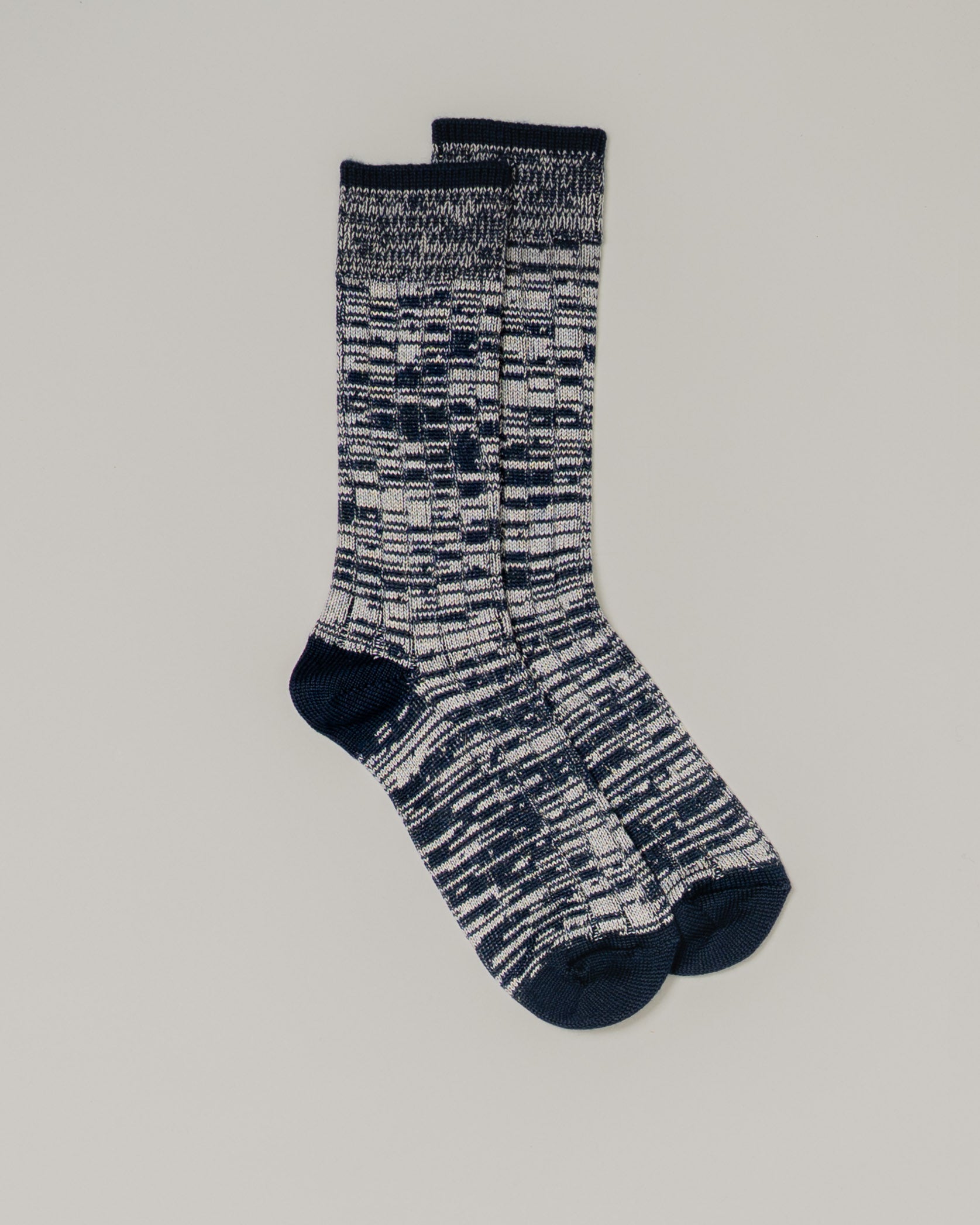NAVY MARL MERINO WOOL SOCKS
