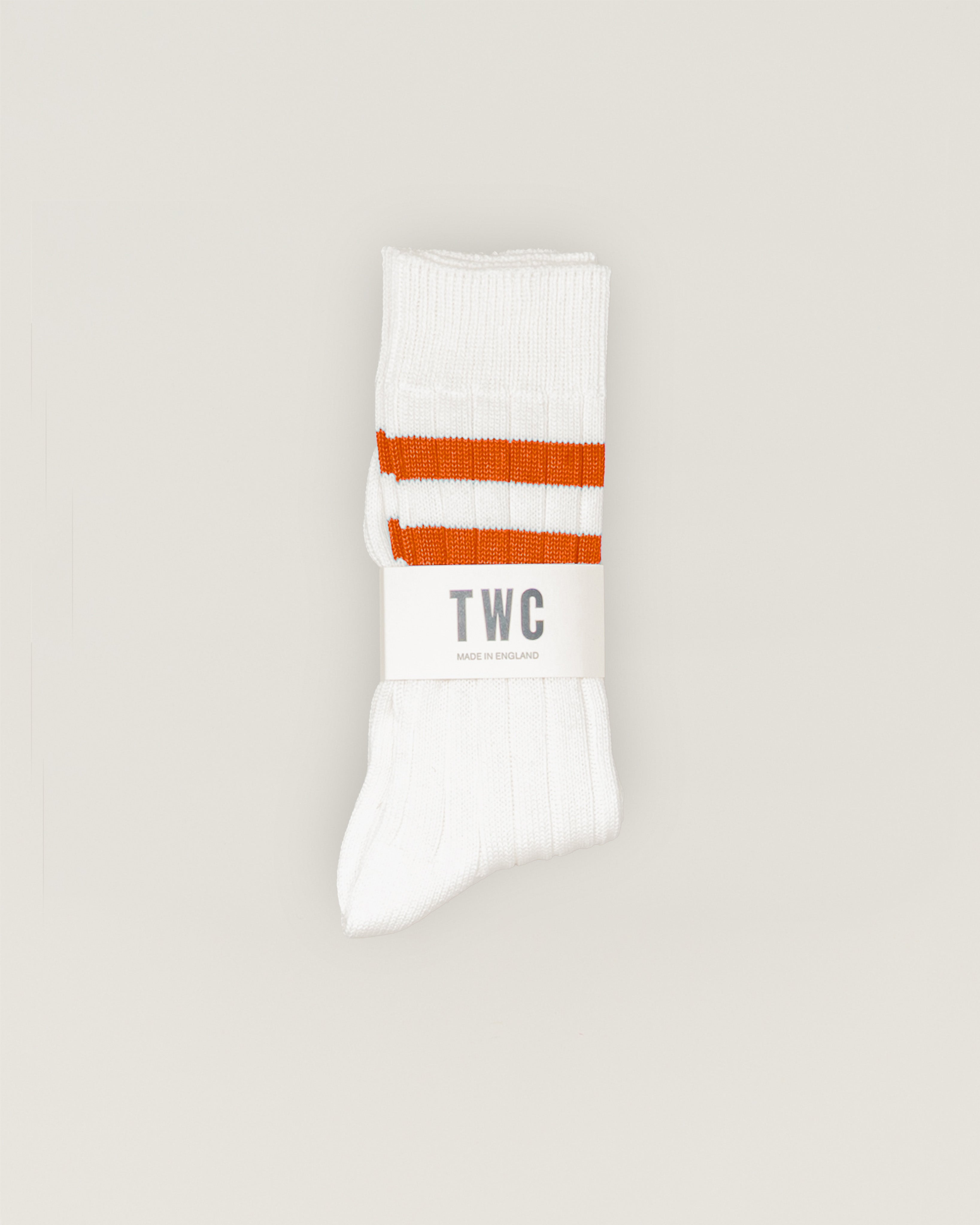 ORANGE STRIPE COTTON VARSITY SOCKS